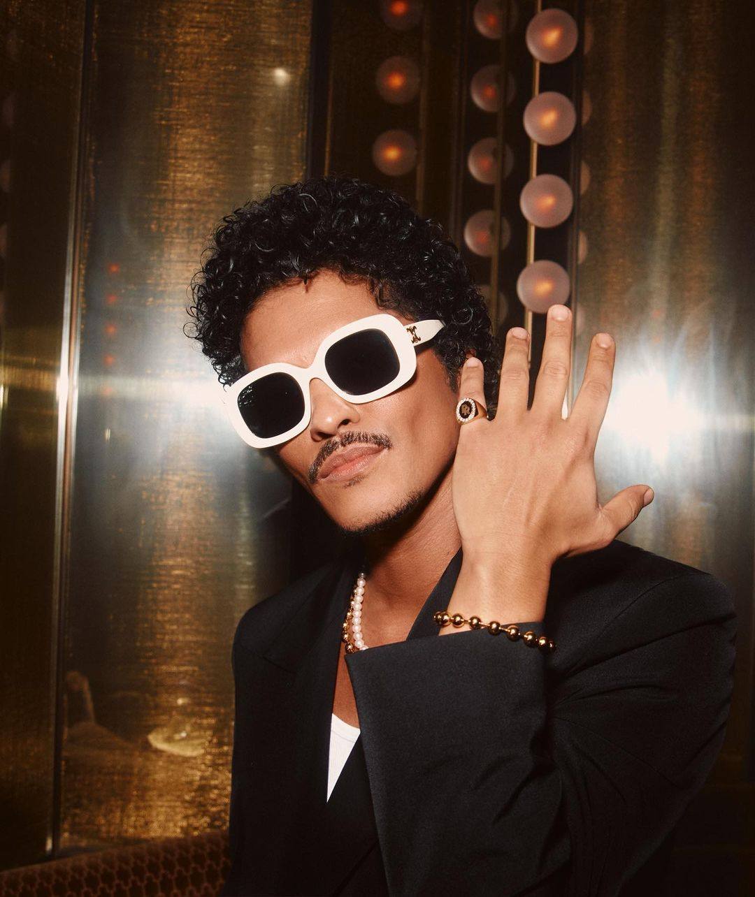 Bruno Mars at the launch of his bar The Pinky Ring in Las Vegas, in February. Photo: @brunomars/Instagram
