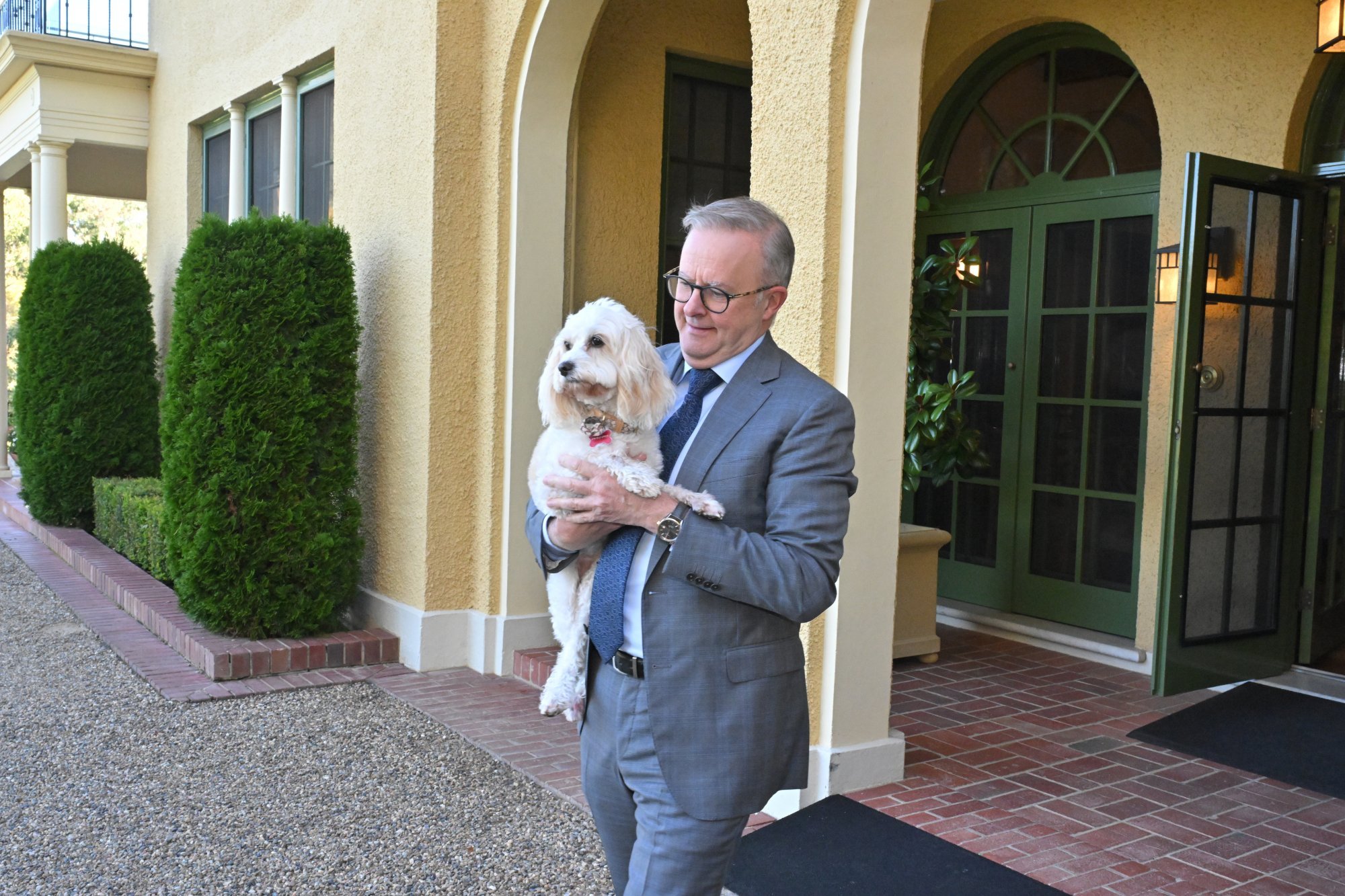 Australian Prime Minister Anthony Albanese (holding his dog, Toto) has helped improve his country’s ties with China since his election in 2022. Photo: EPA-EFE