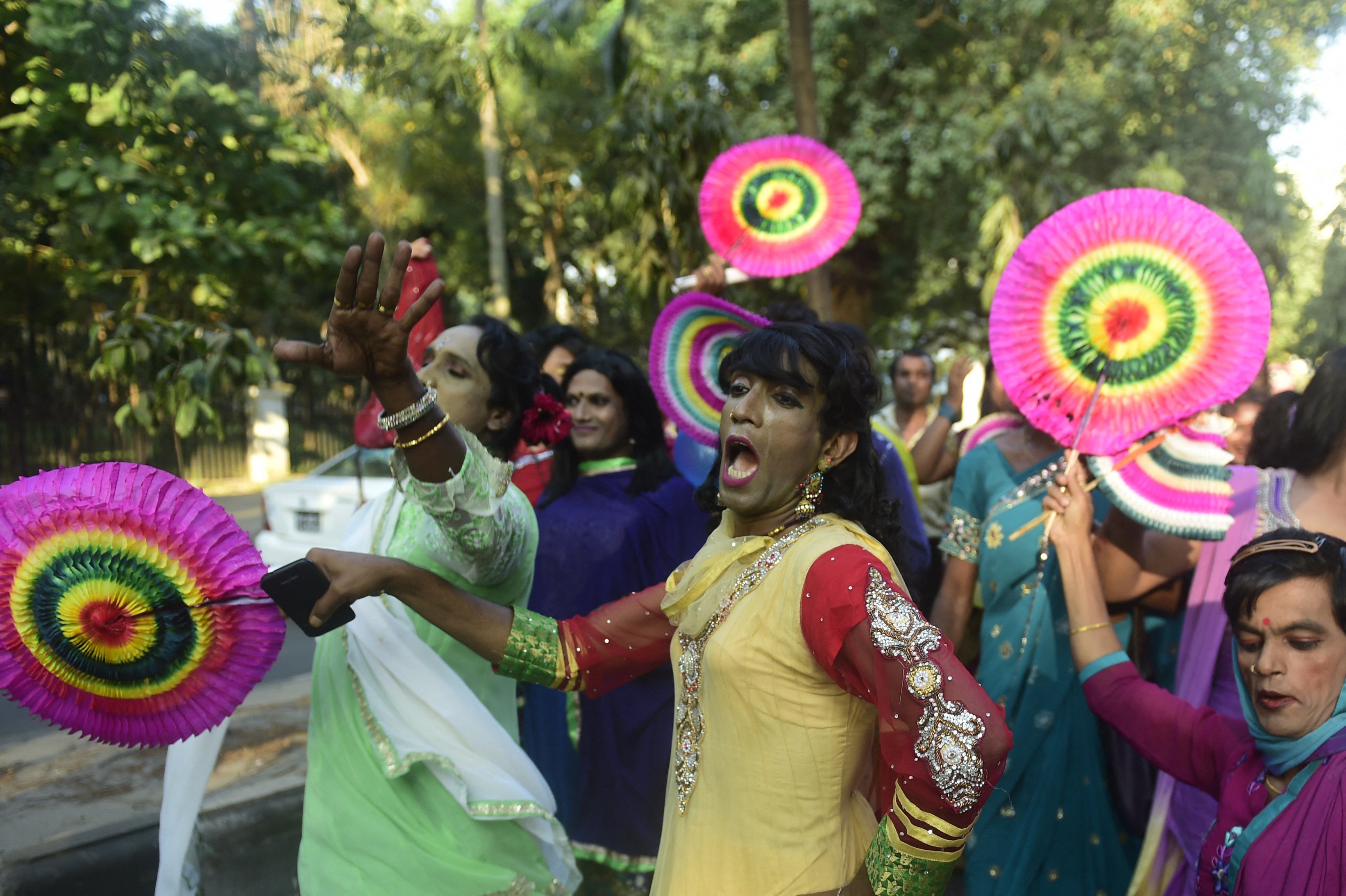 Bangladeshi hijras at a rally to mark the first nationwide programme to observe ‘Hijra Day’ in Dhaka on November 10, 2014. File photo: AFP 