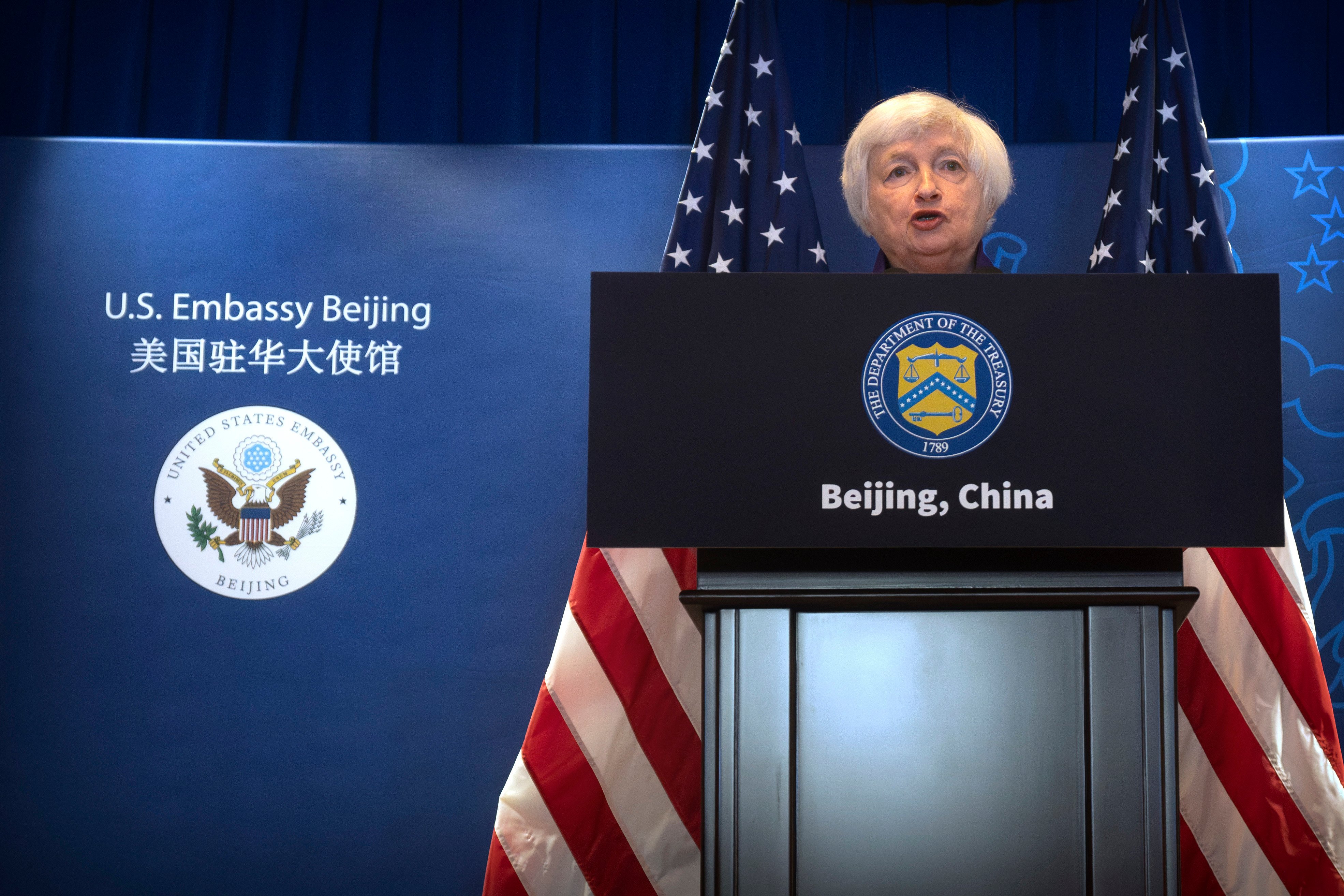 US Treasury Secretary Janet Yellen (pictured in Beijing on July 9) will travel to China again in the coming weeks. Photo: AP