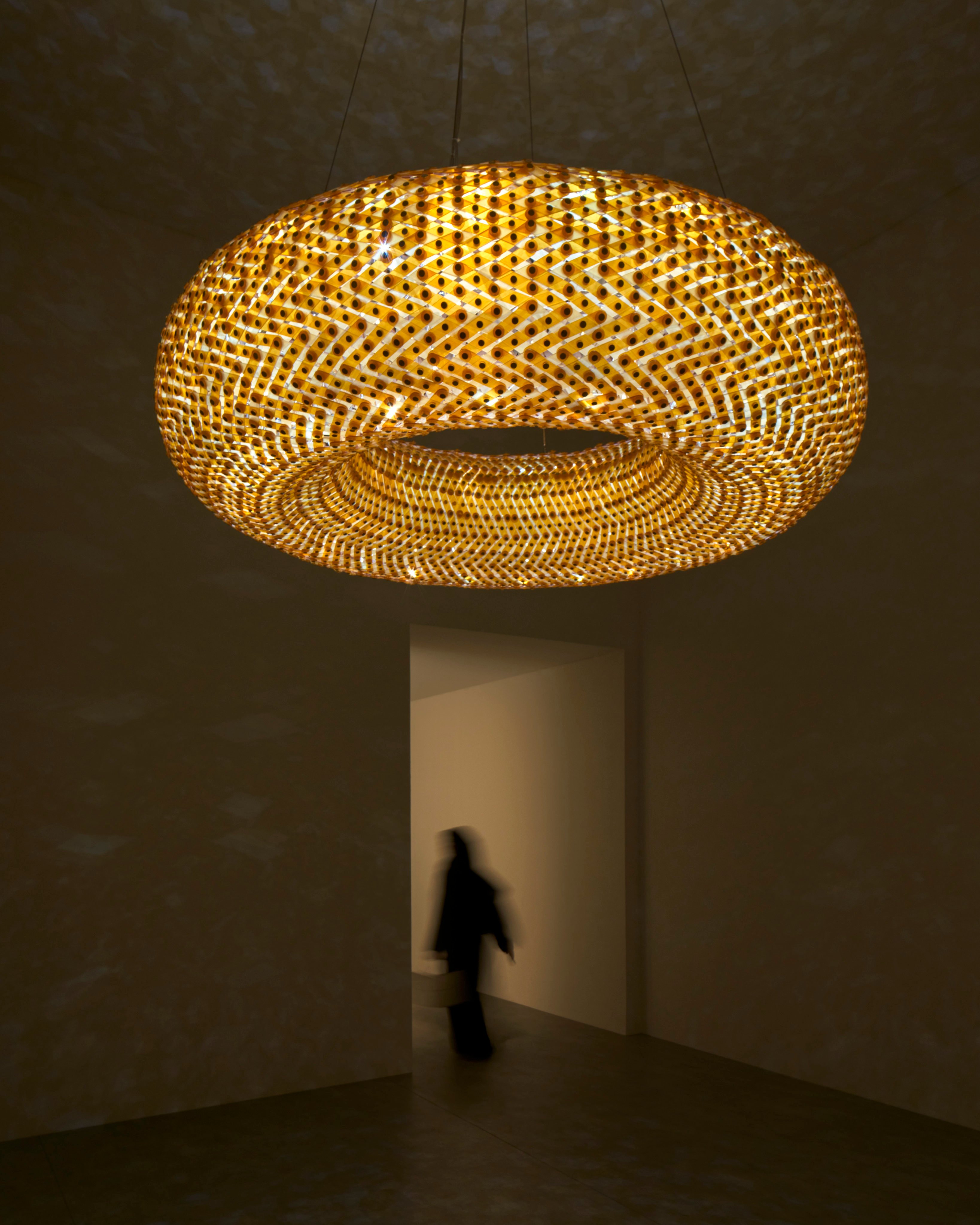 Abeer Seikaly’s Constellations 2.0 pendant  light is part of Arab Design Now, the marquee exhibition of the first Design Doha biennial in Qatar, on until August 2024, that brings together the work of 70 Arab designers. Photo: Edmund Summer