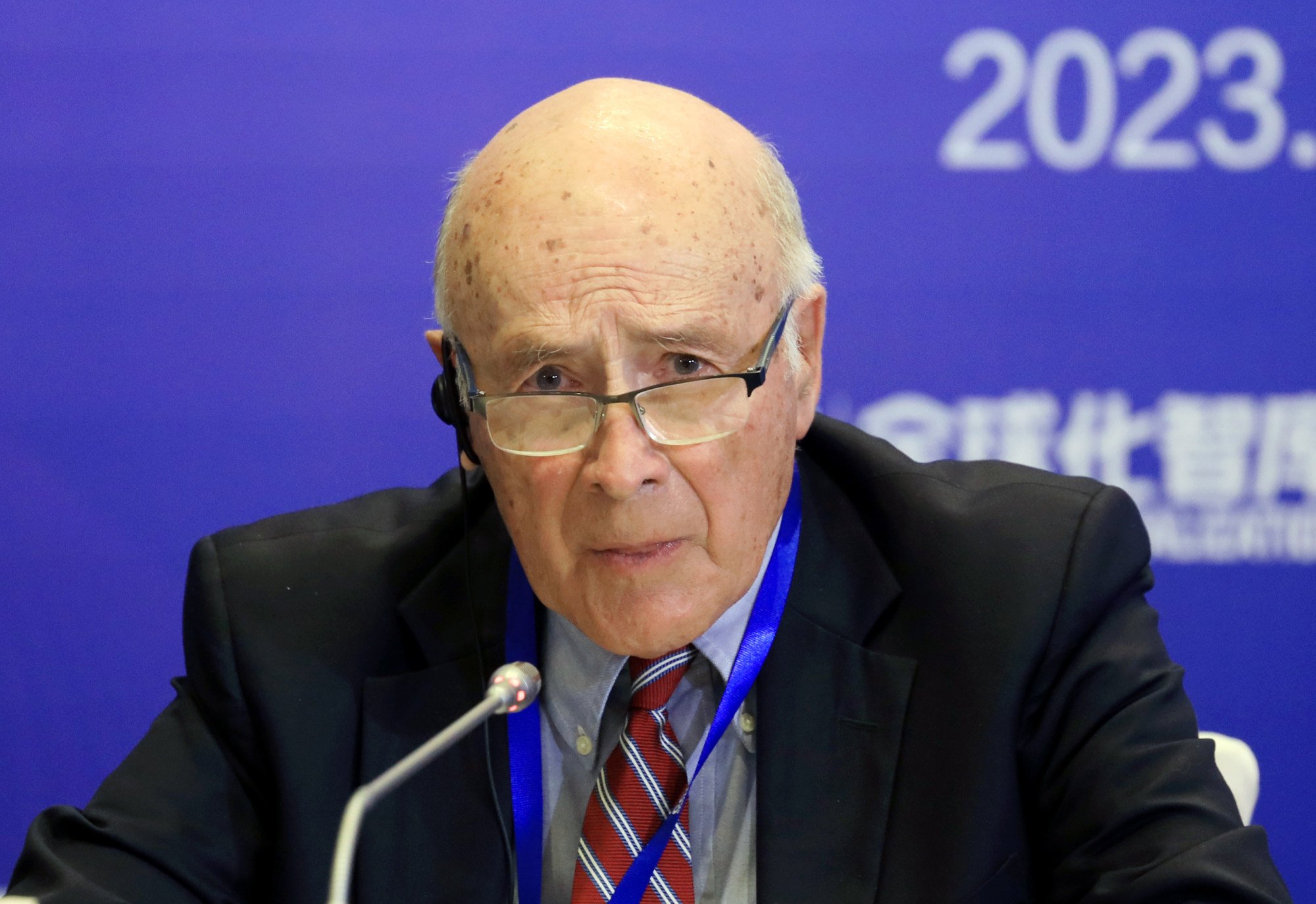 Joseph Nye, former Dean of the John F. Kennedy School of Government at Harvard University, speaks during the China Global Think Tank Innovation Forum on October 23, 2023 in Beijing. Photo: Getty Images