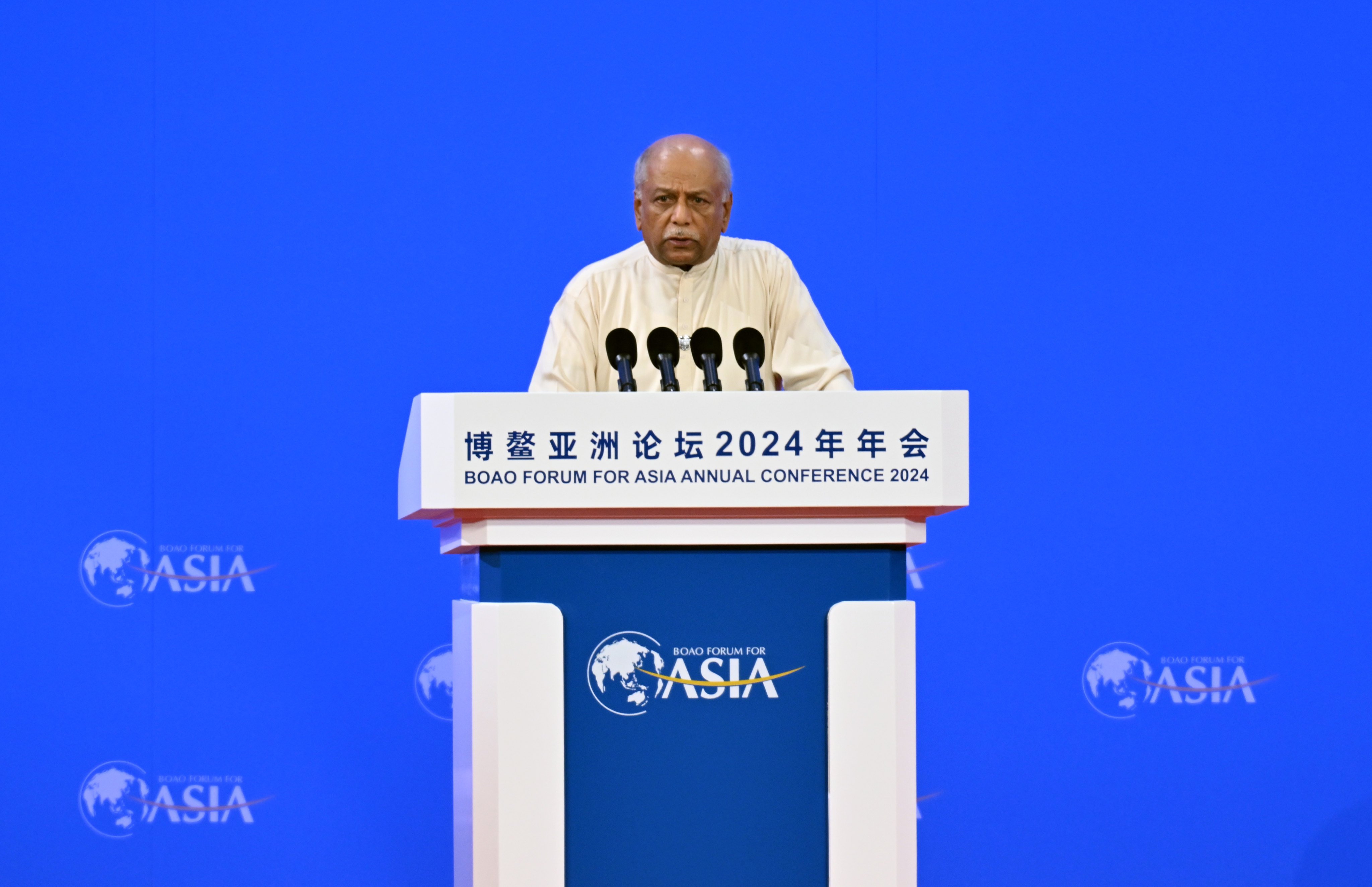 Sri Lankan Prime Minister Dinesh Gunawardena delivers a speech at the opening ceremony of the Boao Forum for Asia Annual Conference 2024 in Boao, south China’s Hainan province, on Thursday. Photo: Xinhua 