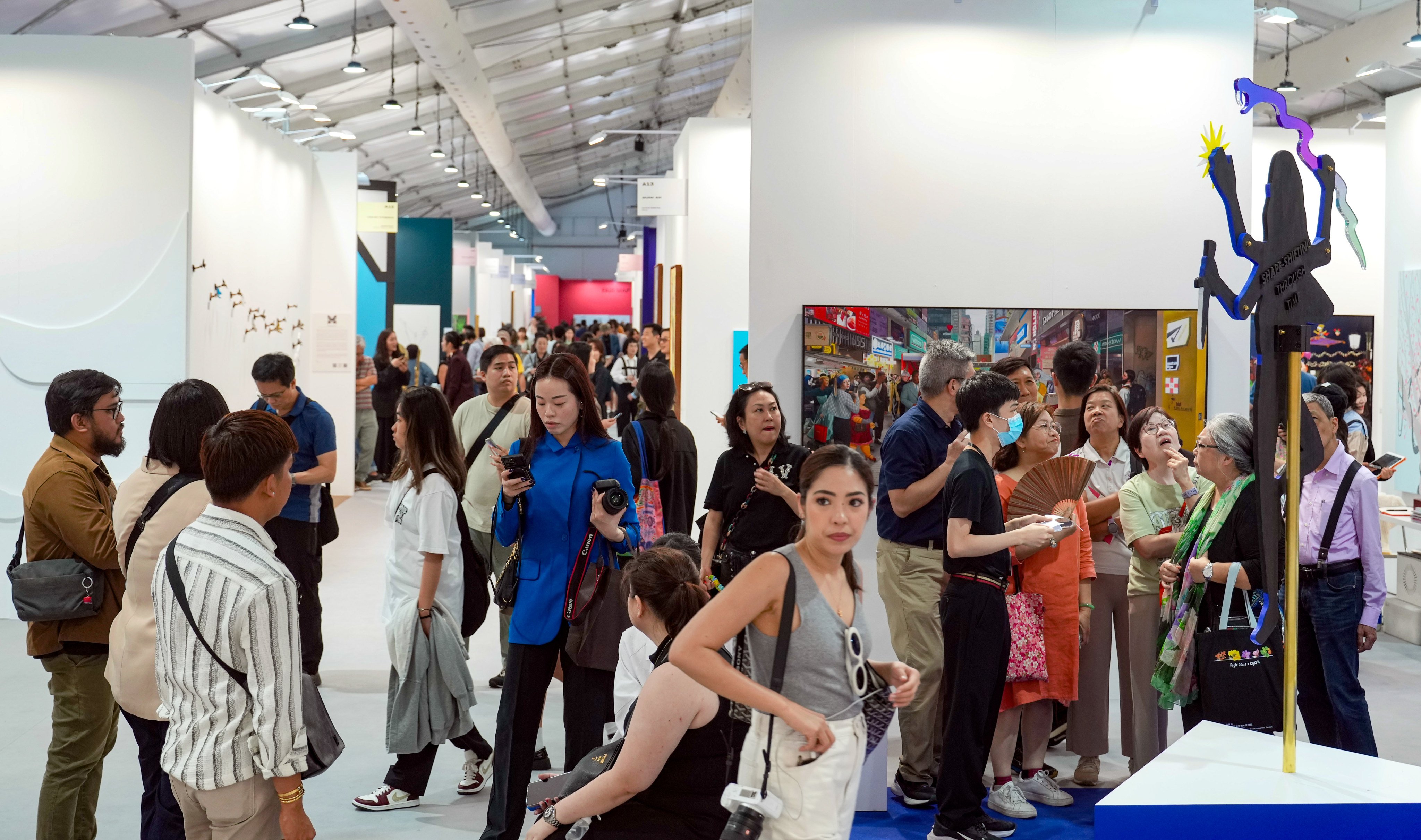 People visit Art Central, one of the events taking place during “Art March”. Photo: Sam Tsang