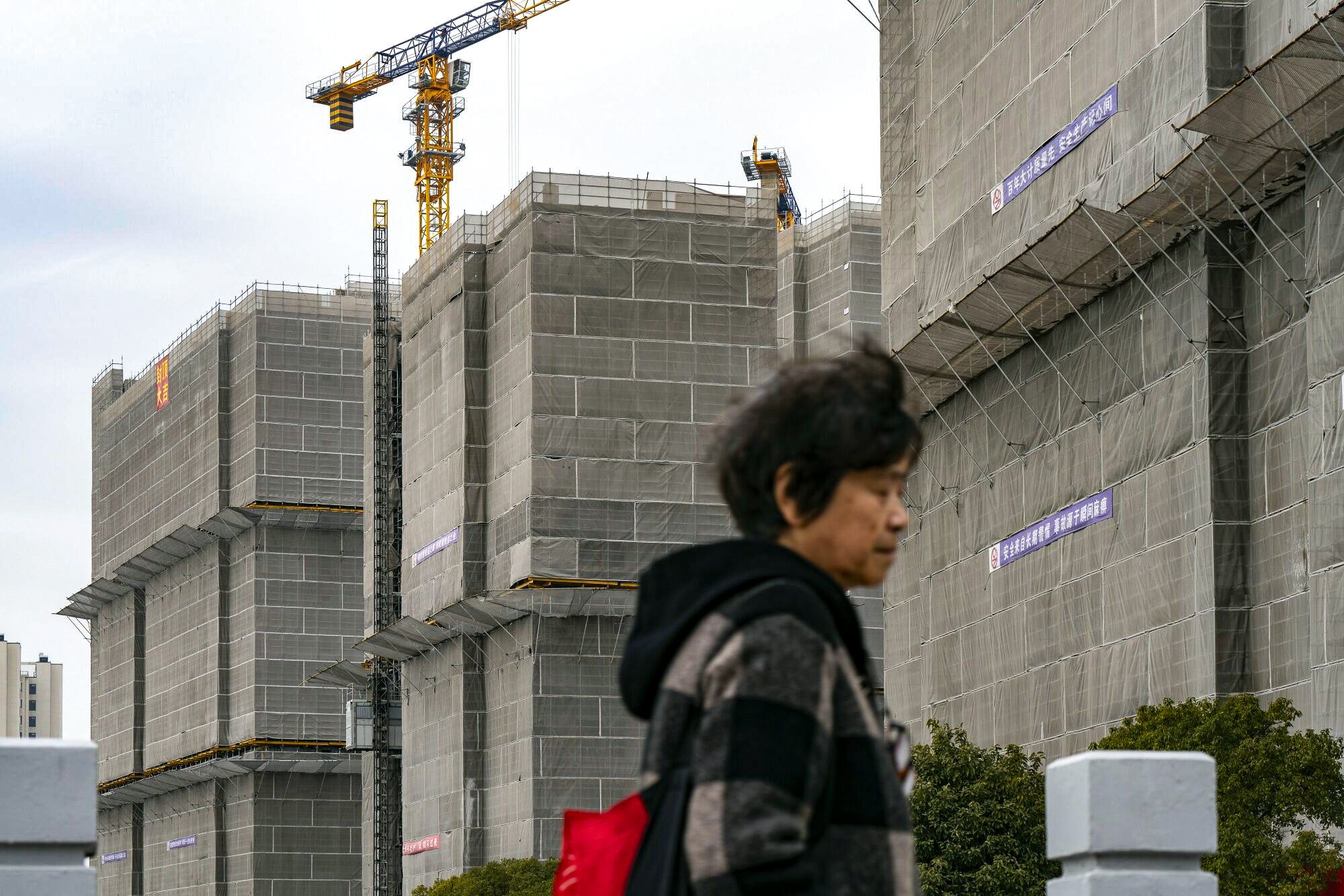 Buildings under construction at the Inspiring Mansion residential project, developed by China Vanke in Shanghai on March 19, 2024. Photo: Bloomberg