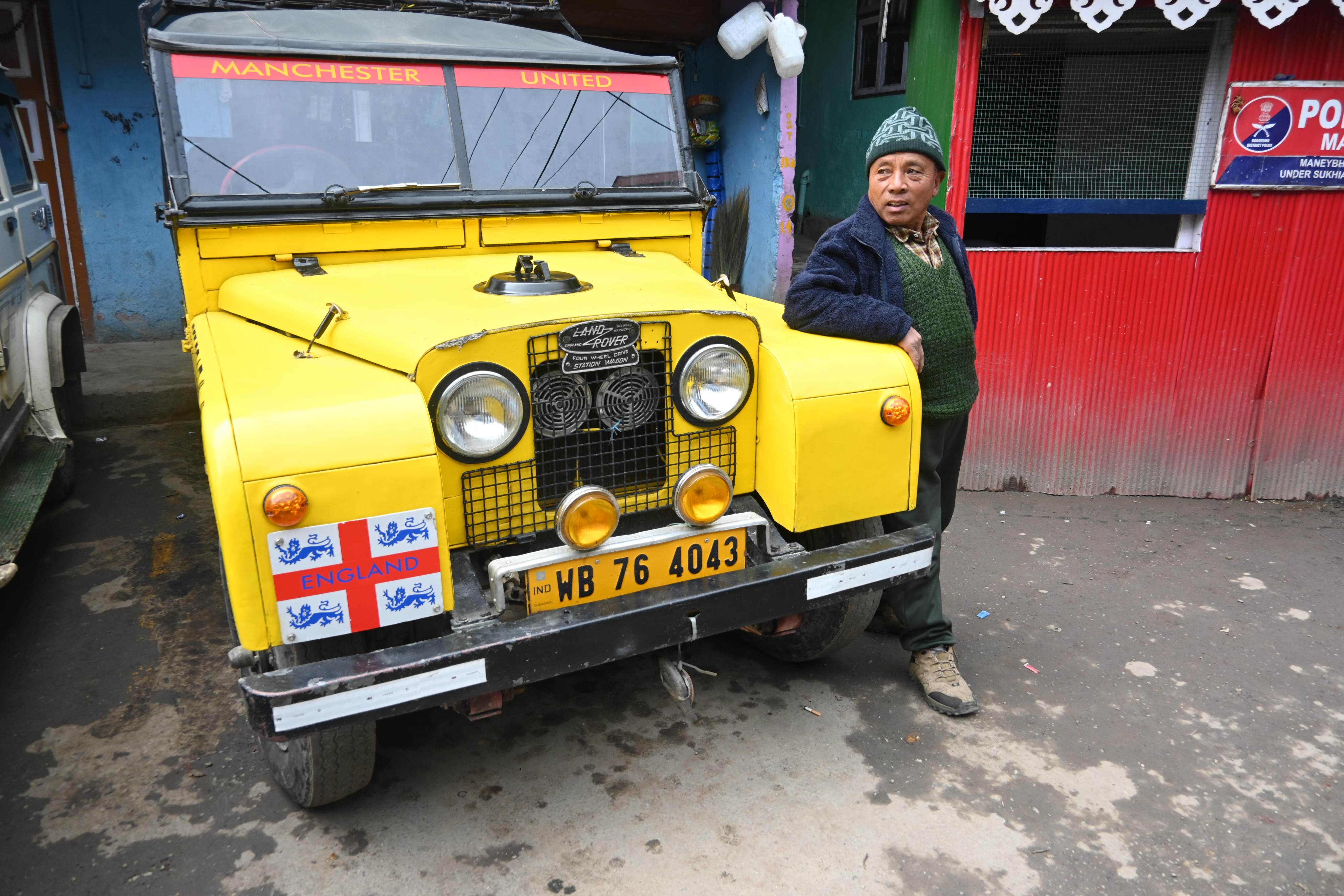 Pasang Tamang with his classic Land Rover in Manebhanjyang. The Indian town on the border with Nepal is home to many of the vintage vehicles, but owners face the possibility of their commercial use being phased out. Photo: Shail Desai