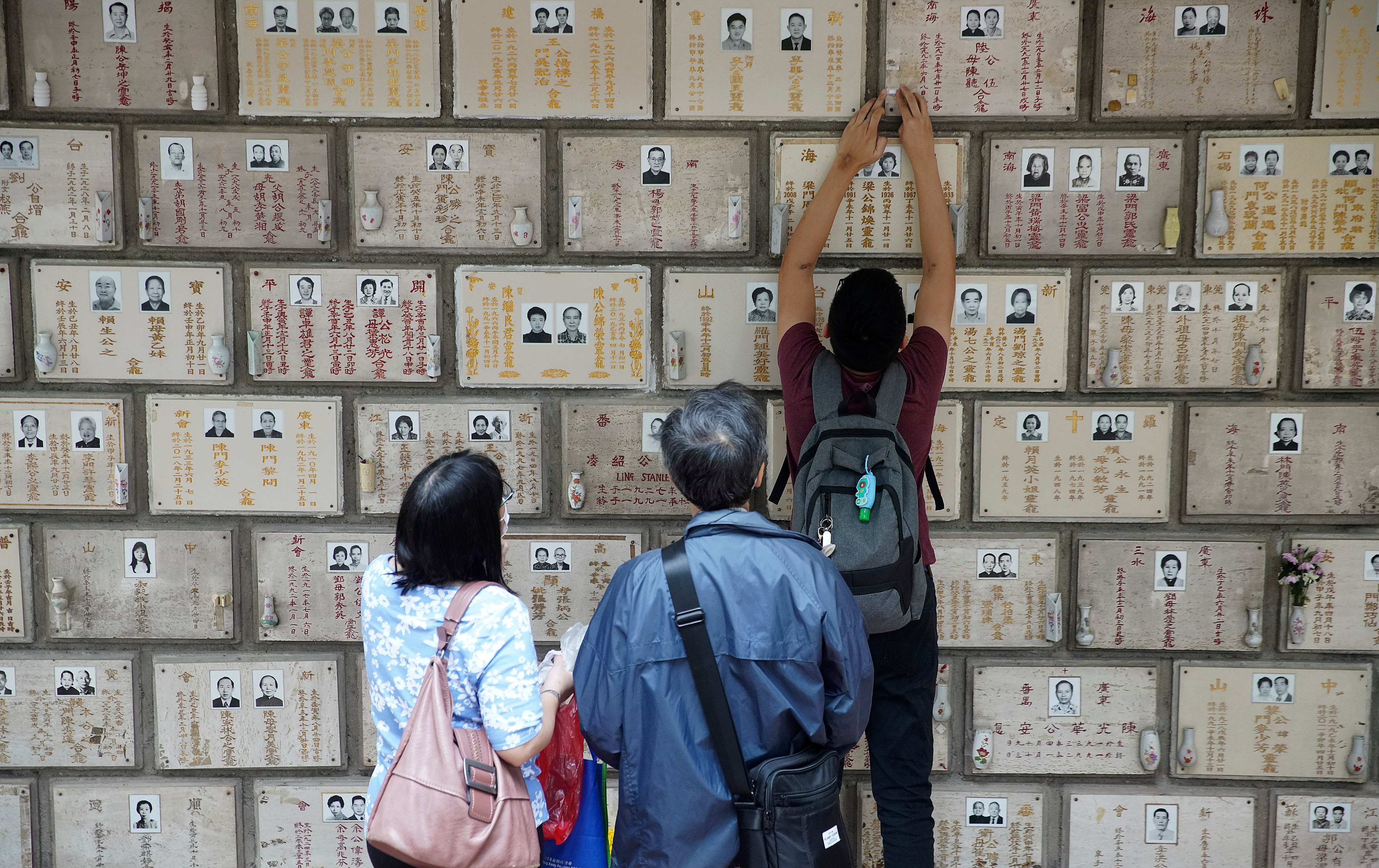The conventional method in Hong Kong is place remains in columbariums. Photo: Winson Wong