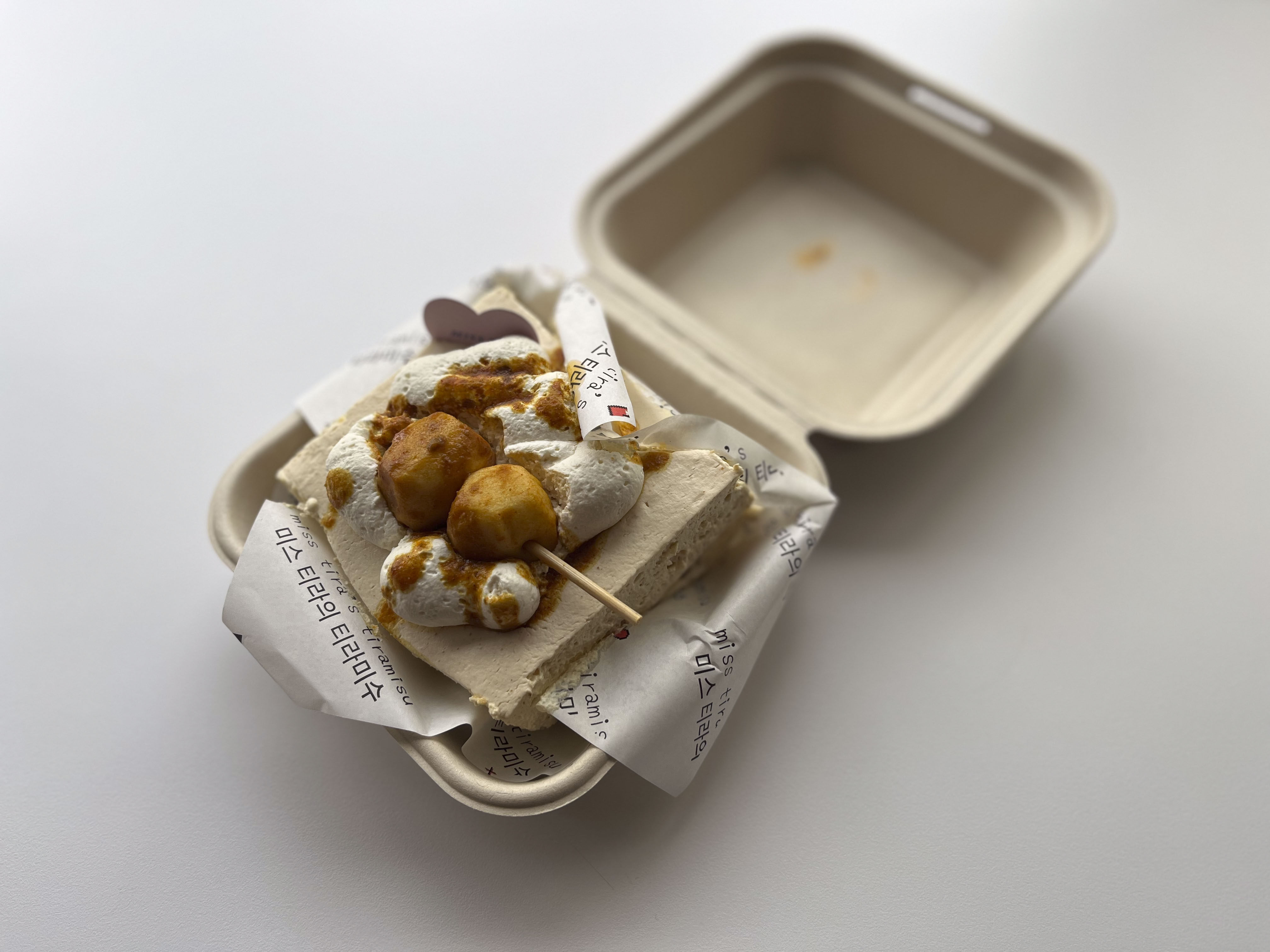 Miss Tira’s curry fishball tiramisu is a mash-up of the beloved Hong Kong street snack and the Italian dessert. Photo: Charmaine Mok

