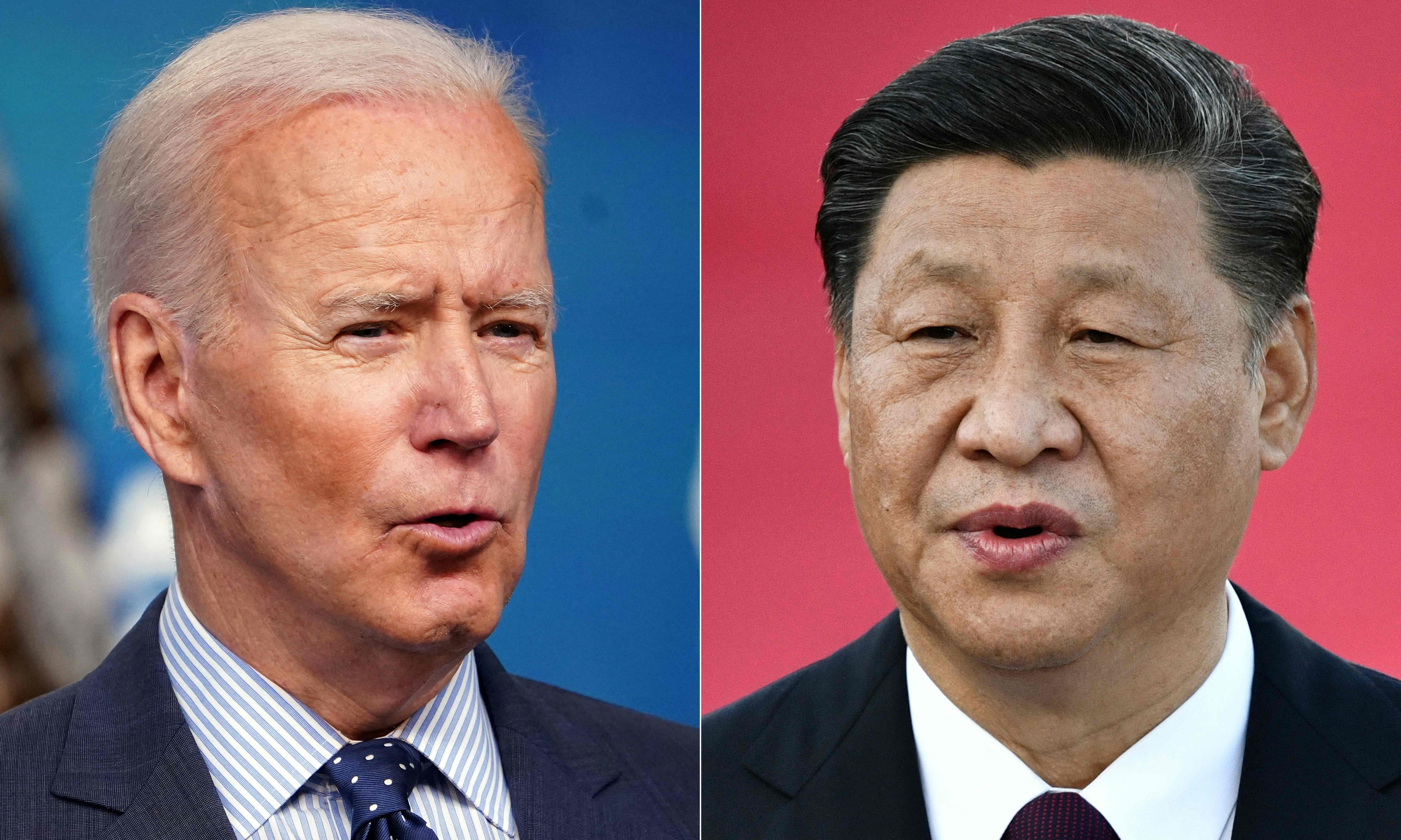US President Joe Biden and his Chinese counterpart Xi Jinping spoke by phone on Tuesday. Photos: AFP