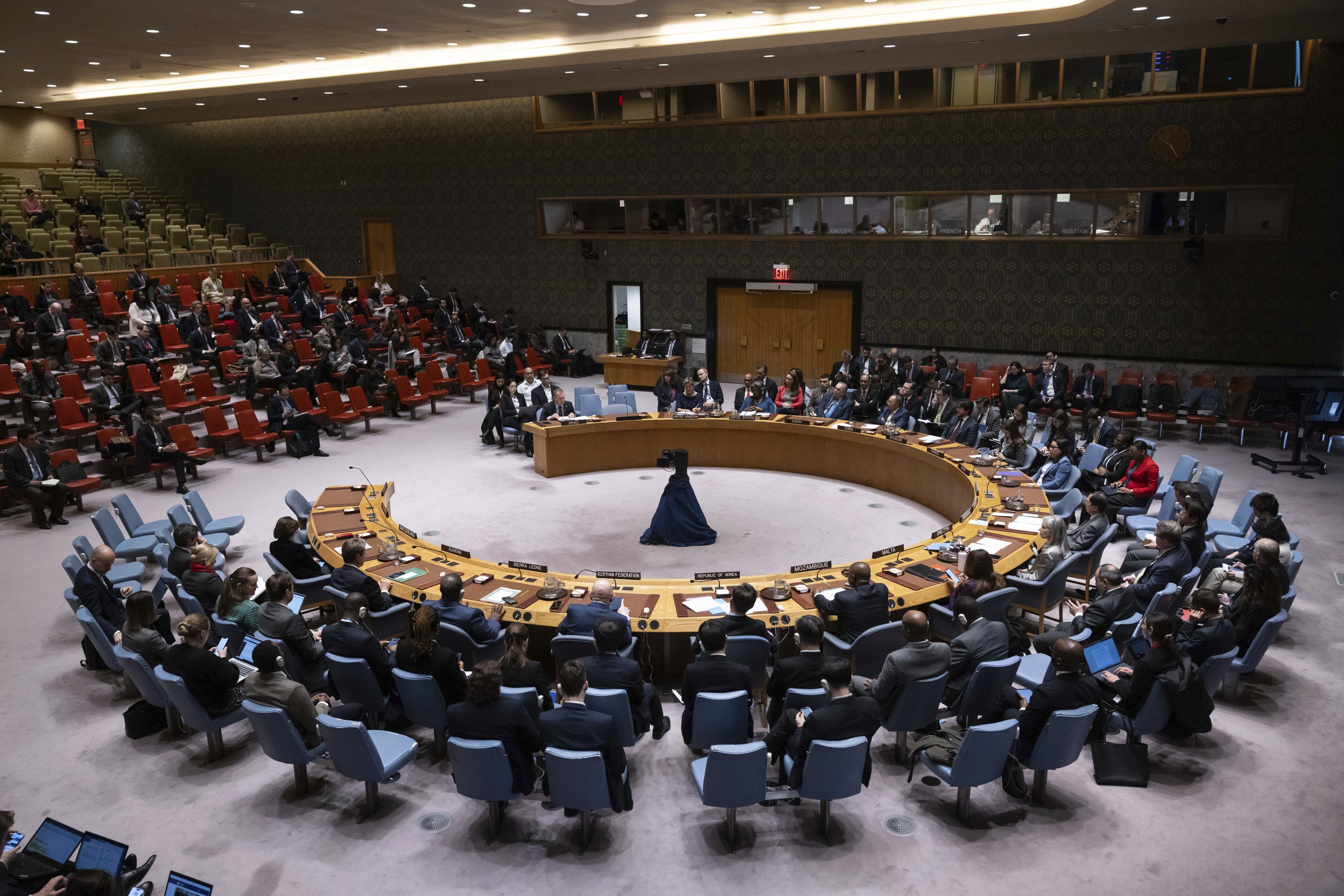 A Security Council meeting at United Nations headquarters in March. File photo: AP