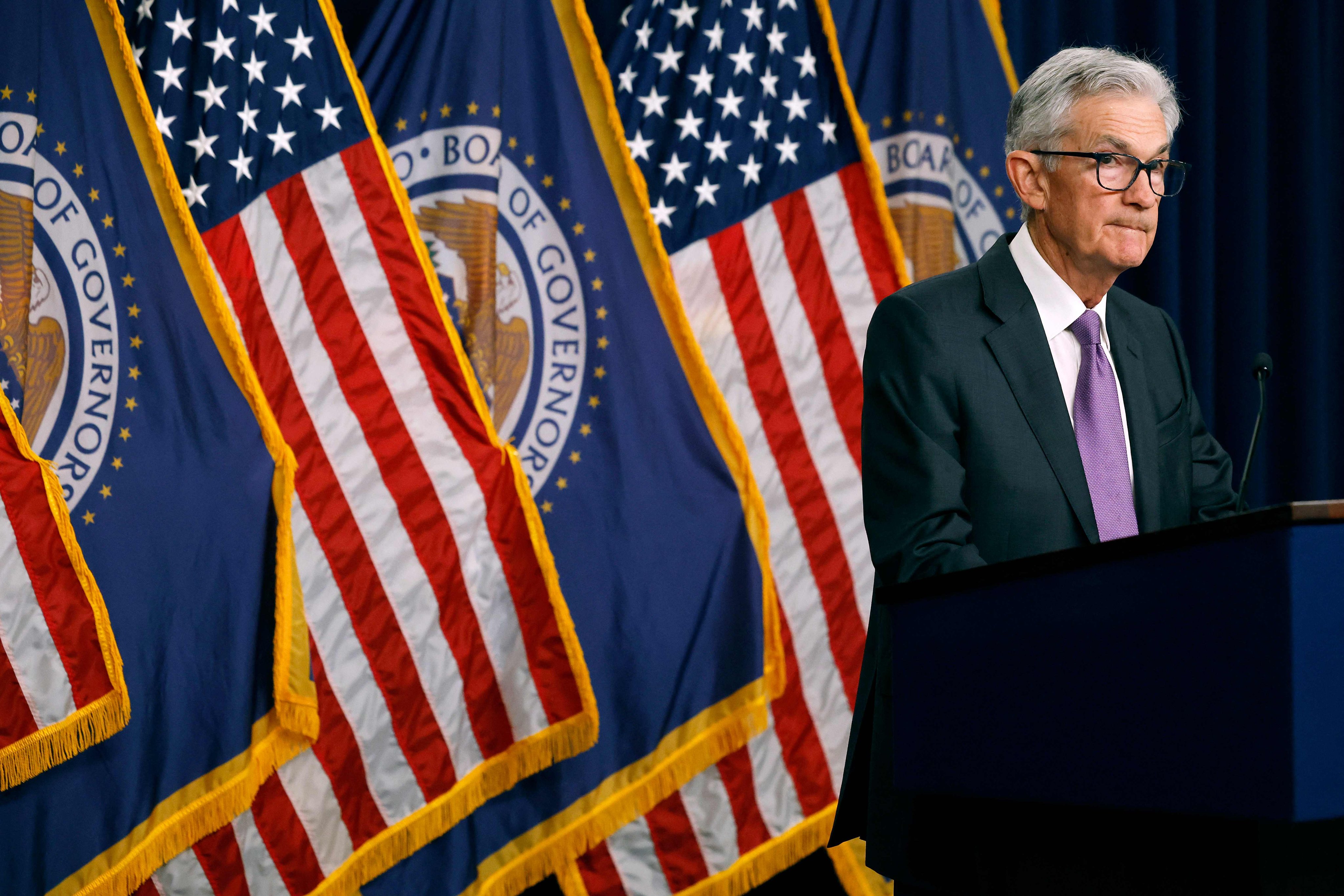 Federal Reserve chair Jerome Powell speaks during a news conference on March 20. The last mile of the Fed’s battle against inflation might prove the hardest, and markets should prepare for a “no cuts” outcome this year. Photo: AFP