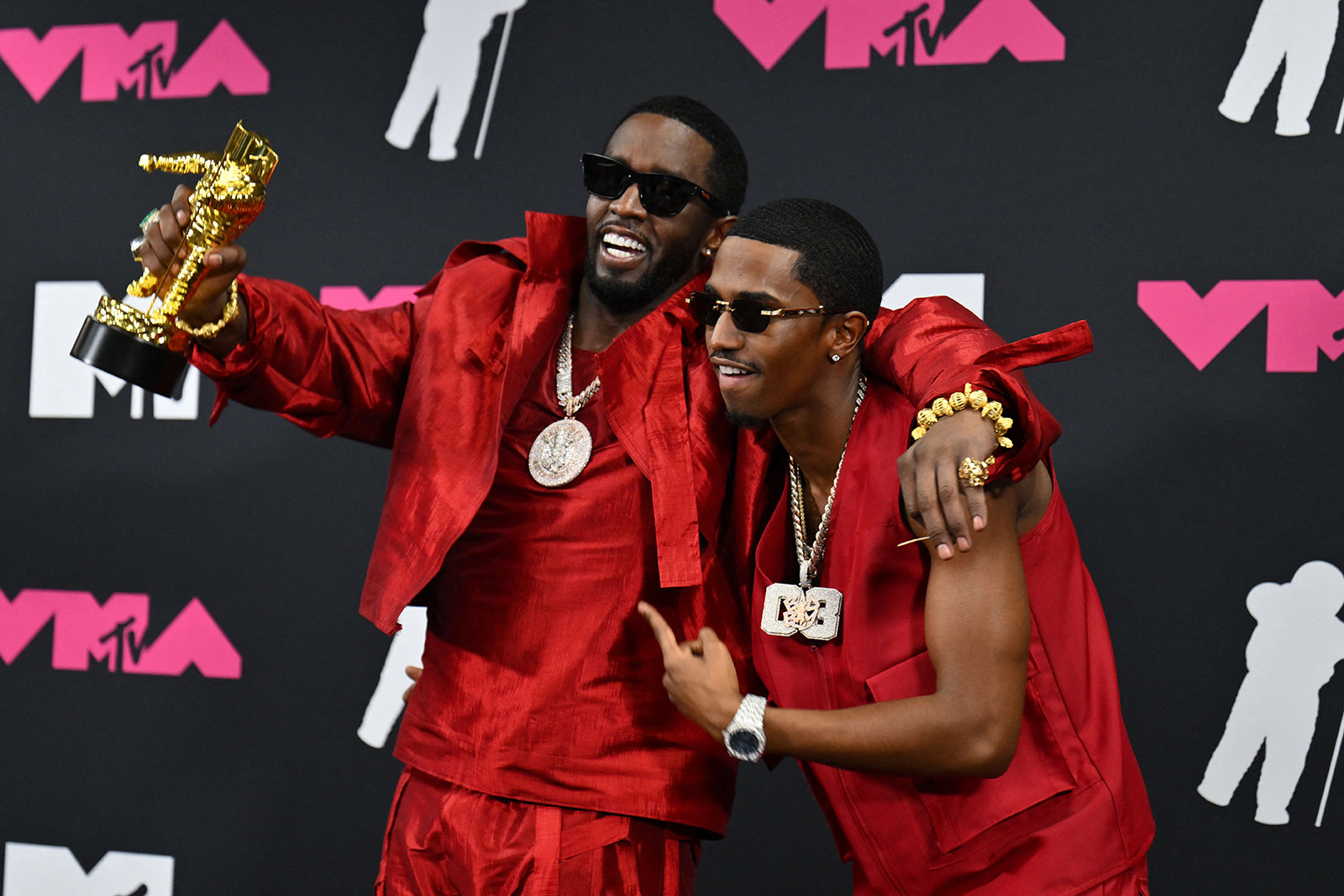 Sean “Diddy” Combs (left) and his son Christian “King” Combs at the 2023 MTV Video Music Awards in Newark, New Jersey. Photo: TNS