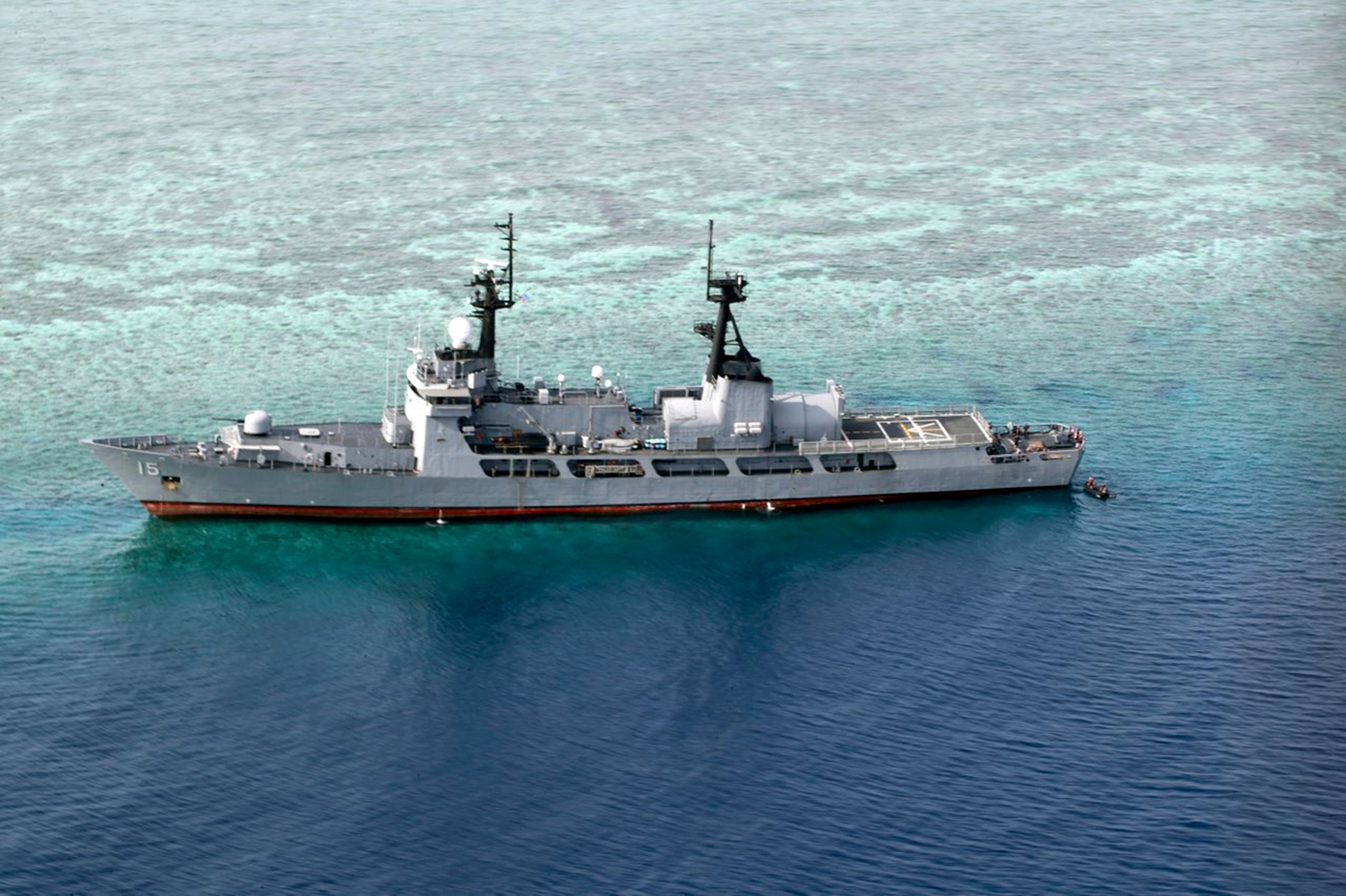 The BRP Gregorio del Pilar is one of two Philippine warships that will take part in joint drills with the US, Australia and Japan in the South China Sea on Sunday. Photo: Armed Forces of the Philippines via AP