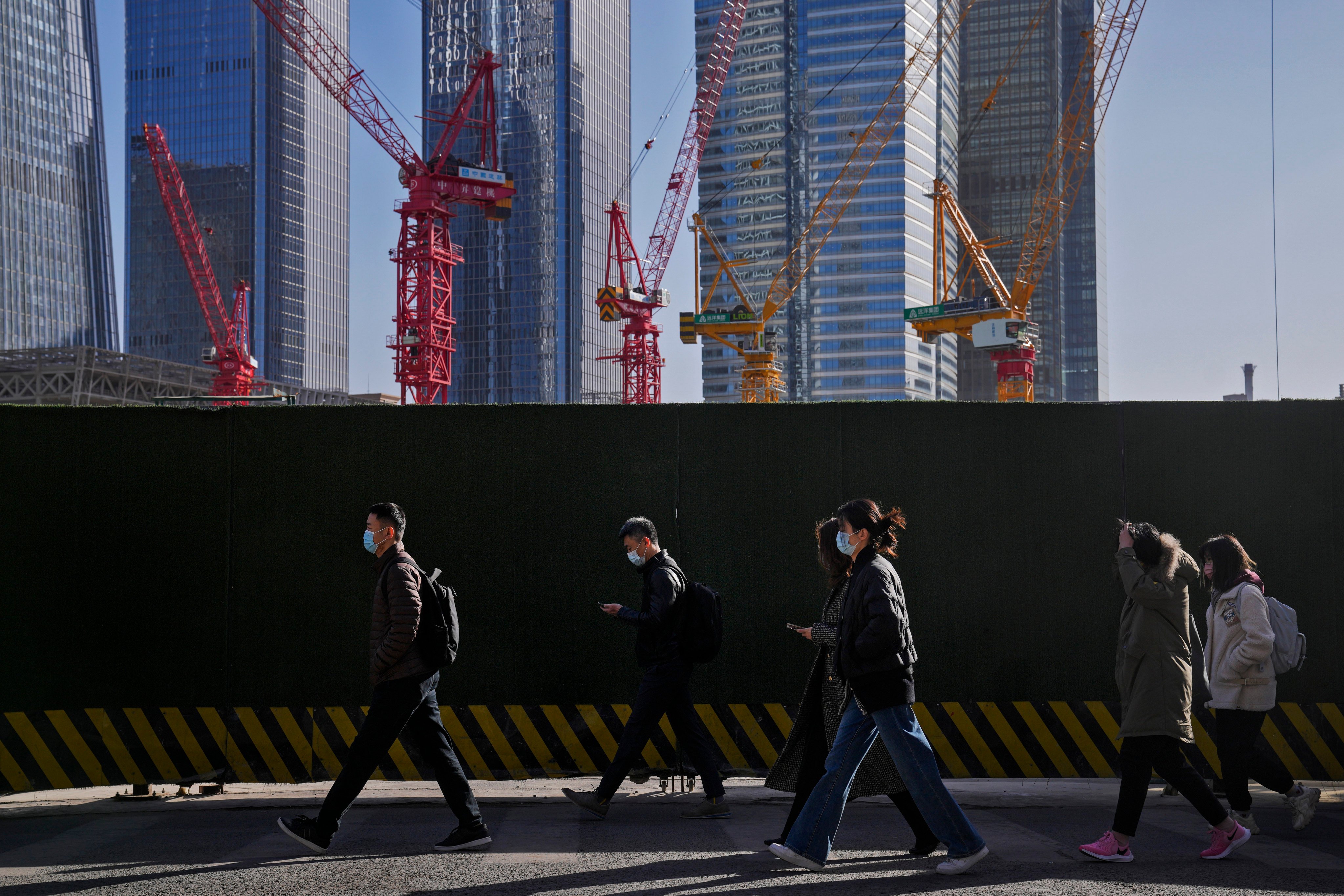 Construction cranes in Beijing’s central business district are seen in this file photo from March 2023. China’s slower than expected post-Covid-19 rebound, the property sector’s crisis, deflation and weak capital markets represent numerous concerns for the country. Photo: AP