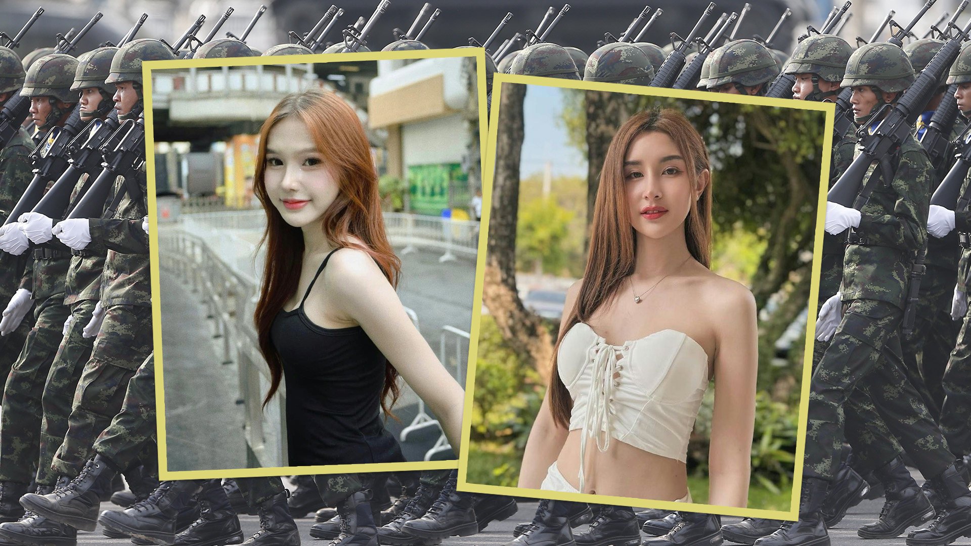 A pair of stunning transgender women who turned up at an army recruitment office in Thailand and were exempted from service by presenting proof of sex reassignment surgery have caused quite a stir on social media. Photo: SCMP composite/Shutterstock/Facebook/Instagram