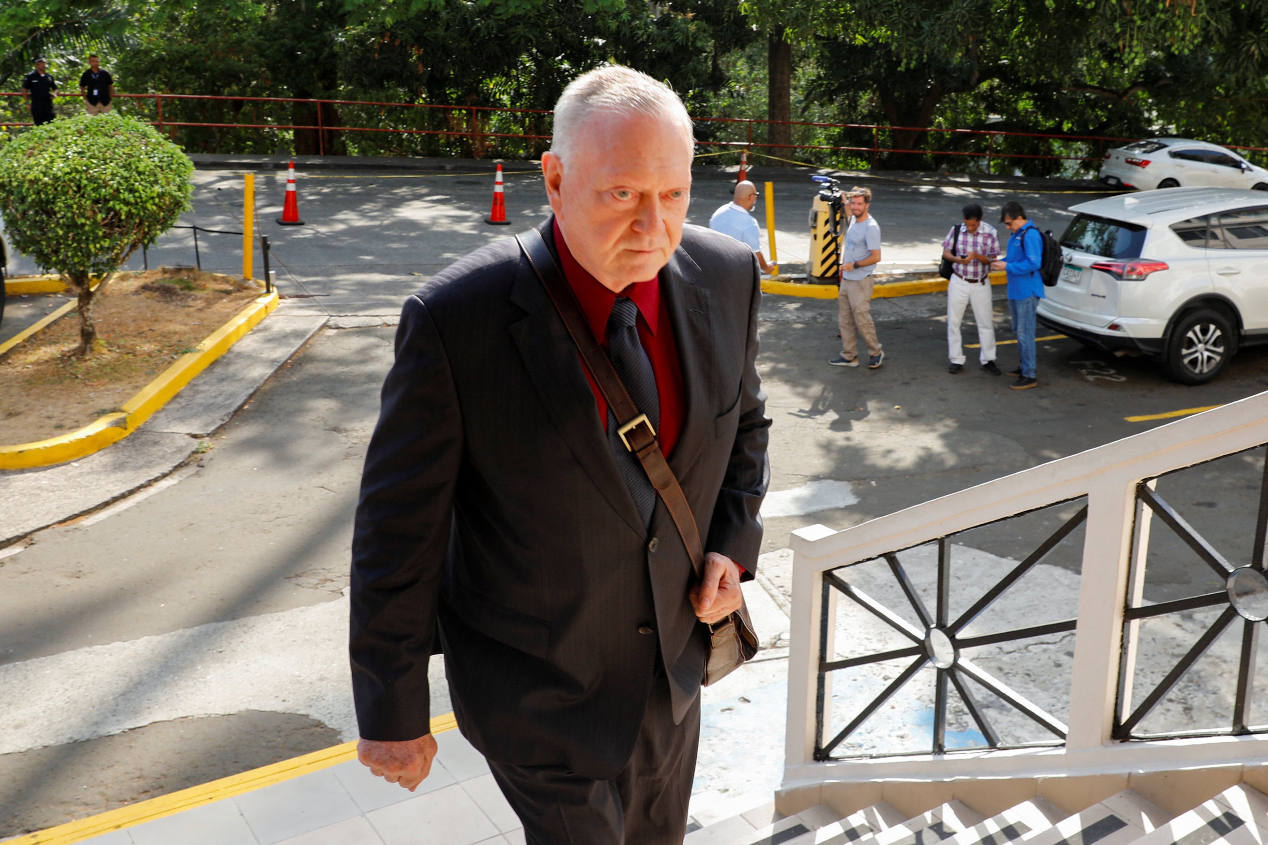 Jurgen Rolf Dieter Mossack, co-founder of former law firm Mossack Fonseca, arrives at the Panamanian Supreme Court of Justice in Panama City, Panama on Monday. Photo: Reuters