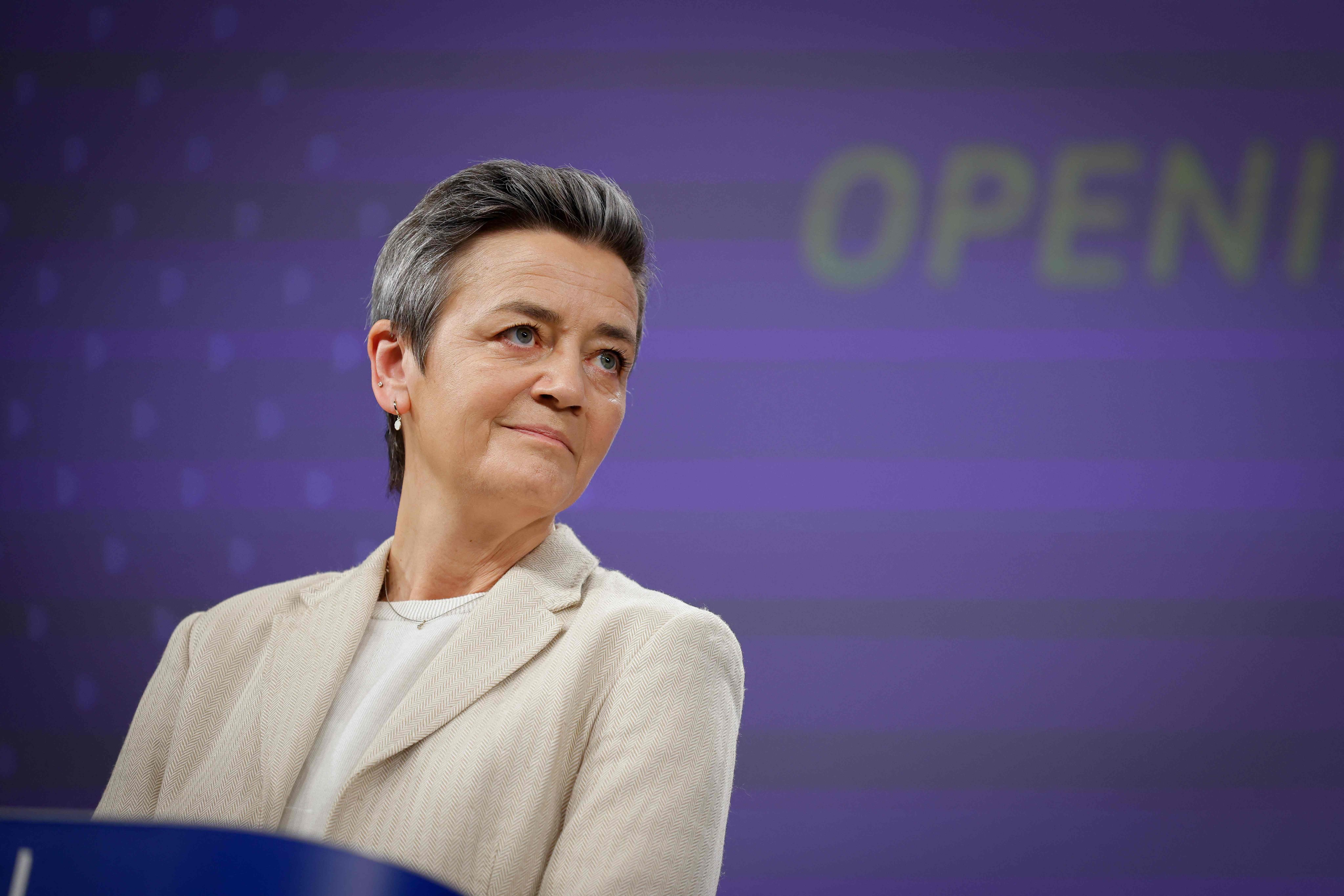 “We can’t afford to see what happened on solar panels, happening again on electric vehicles, wind or essential chips,” European Commissioner for Competition Margrethe Vestager has said. Photo: AFP 