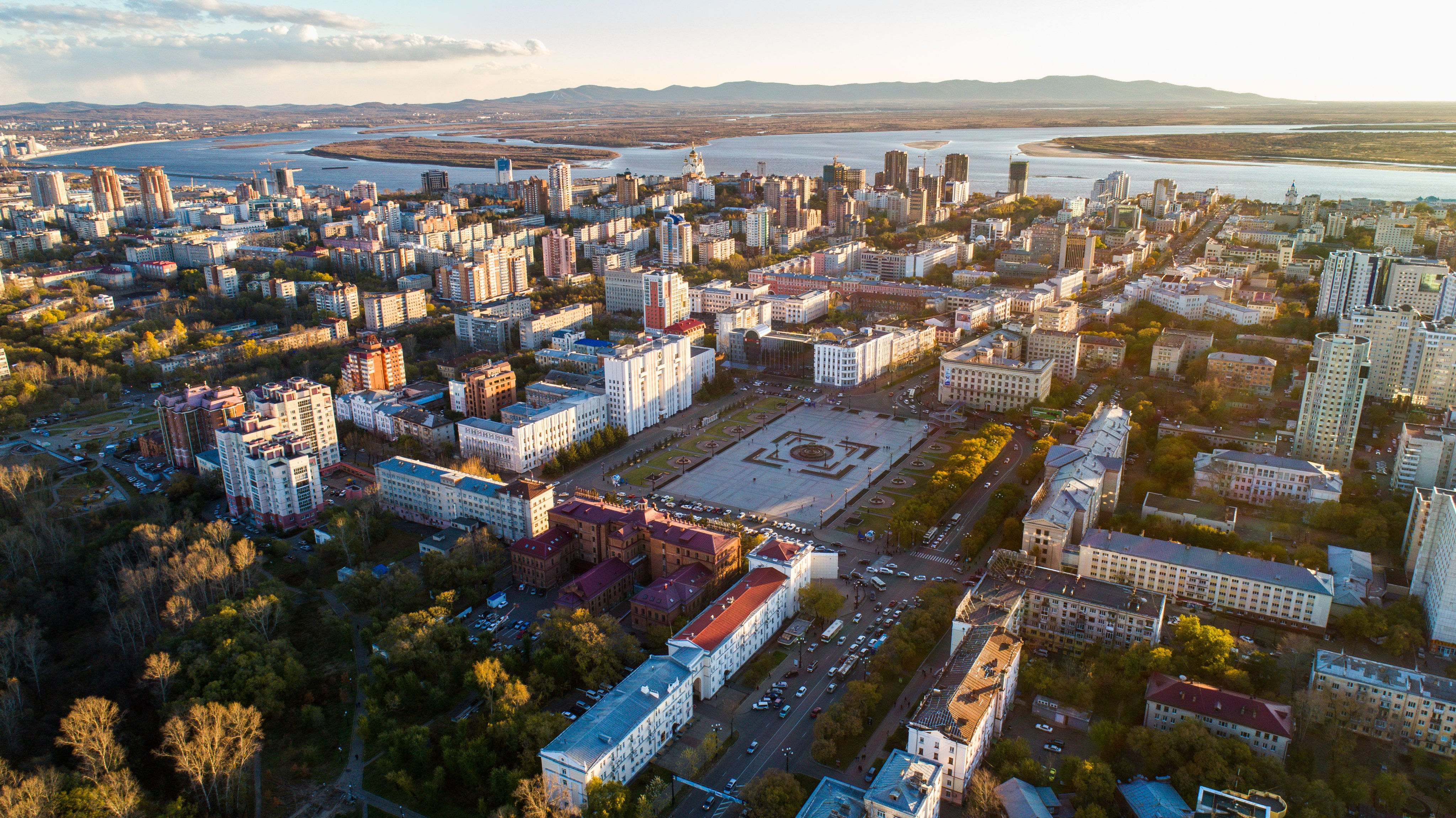 Lenin Square in Khabarovsk, a city in the Russian far east near the border with China’s northeastern Heilongjiang province. Shutterstock 