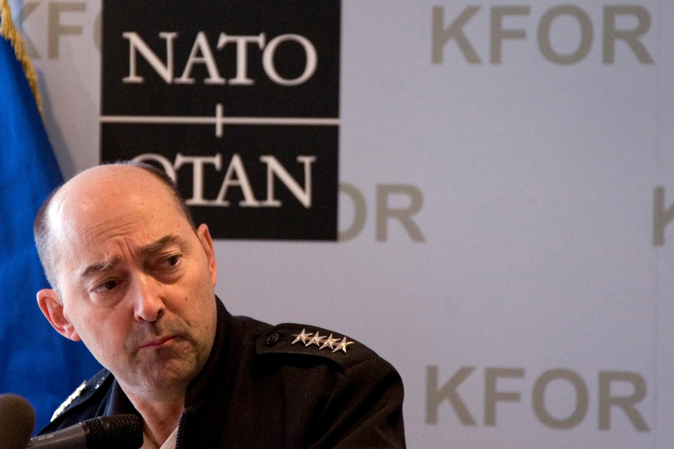 Then-Nato Supreme Allied Commander Europe US Admiral James Stavridis at a press conference in 2009. Photo: AFP