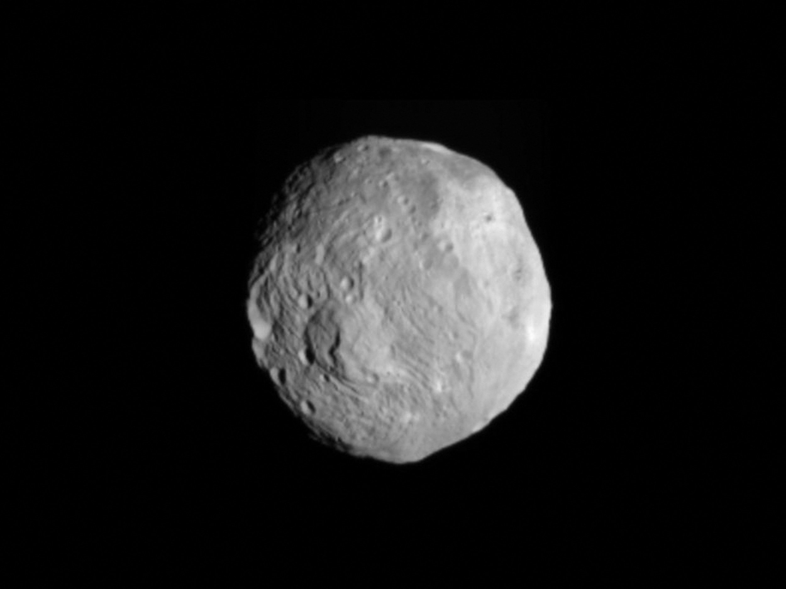 Vesta photographed by Nasa’s Dawn spacecraft. The mission failed to find any evidence for the magma lake on the asteroid’s surface. Photo: Nasa / AFP