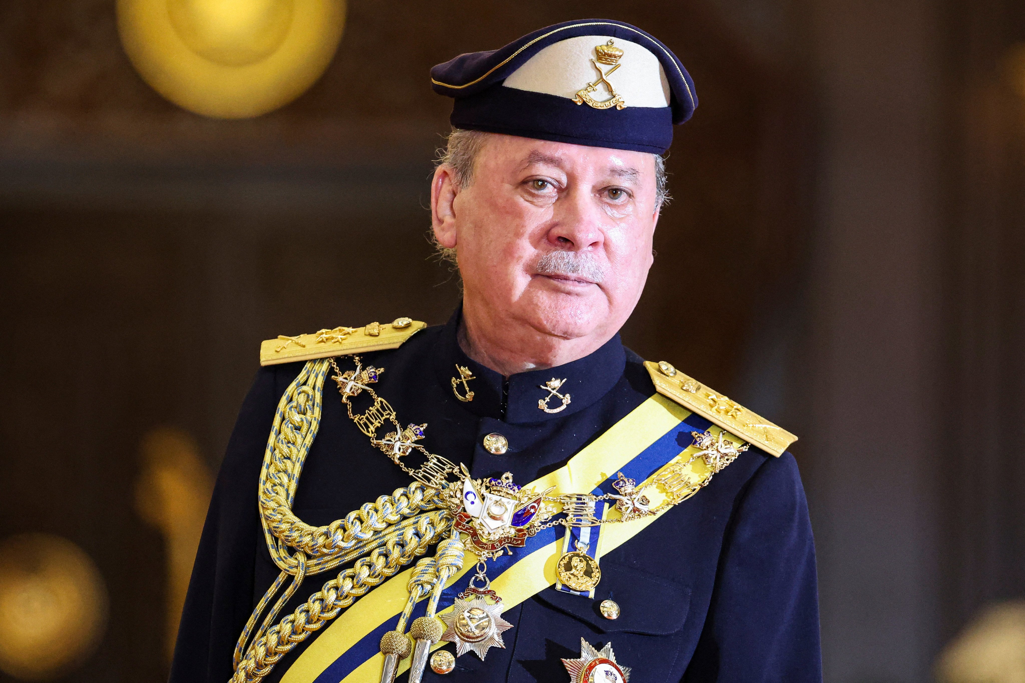 King of Malaysia Sultan Ibrahim Iskandar asked political leaders to refrain giving “extreme views”, before the holidays amid a row about socks with the word “Allah”.  Photo: AFP/Pool
