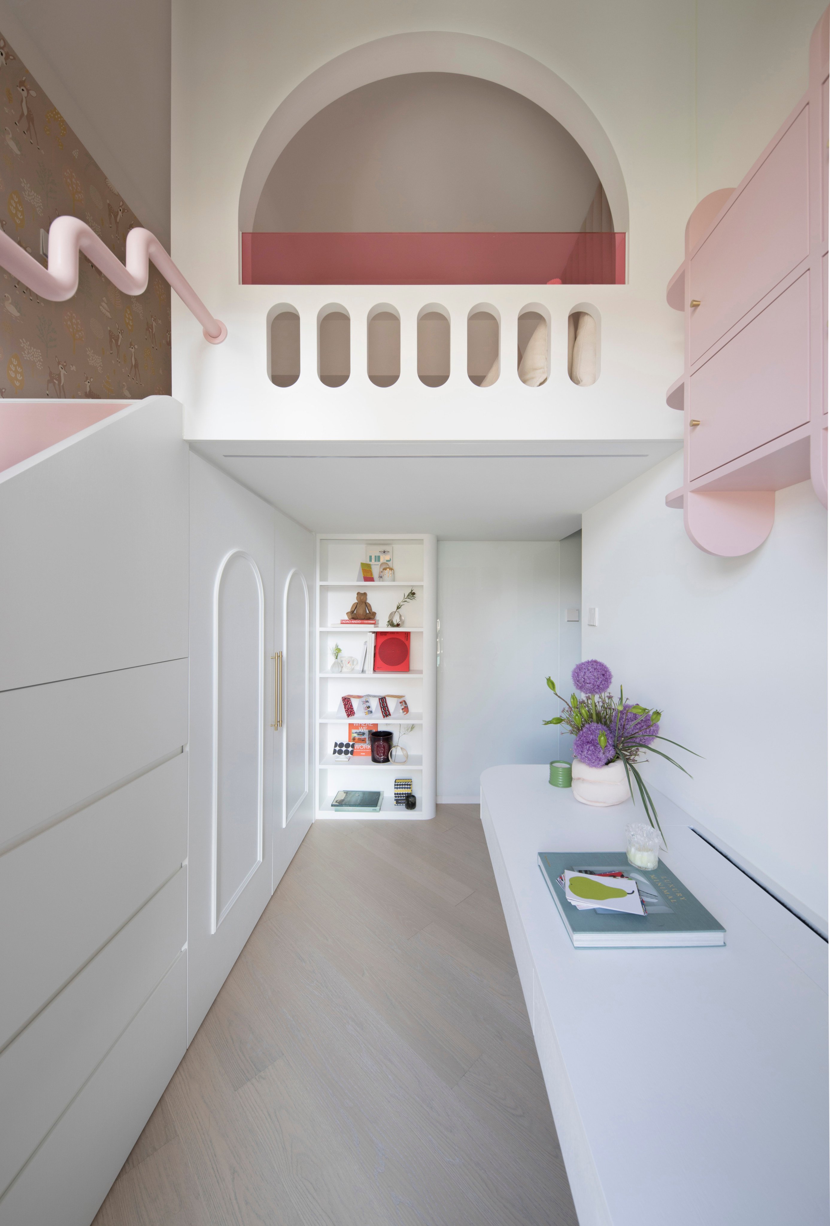 Polished and playful in equal measure, the Barbie Dreamhouse-inspired Ho Man Tin home of a young family shows it may be possible to please everyone. Above: detail from the bedroom of girls aged four and five. Photo: Addy Cheung