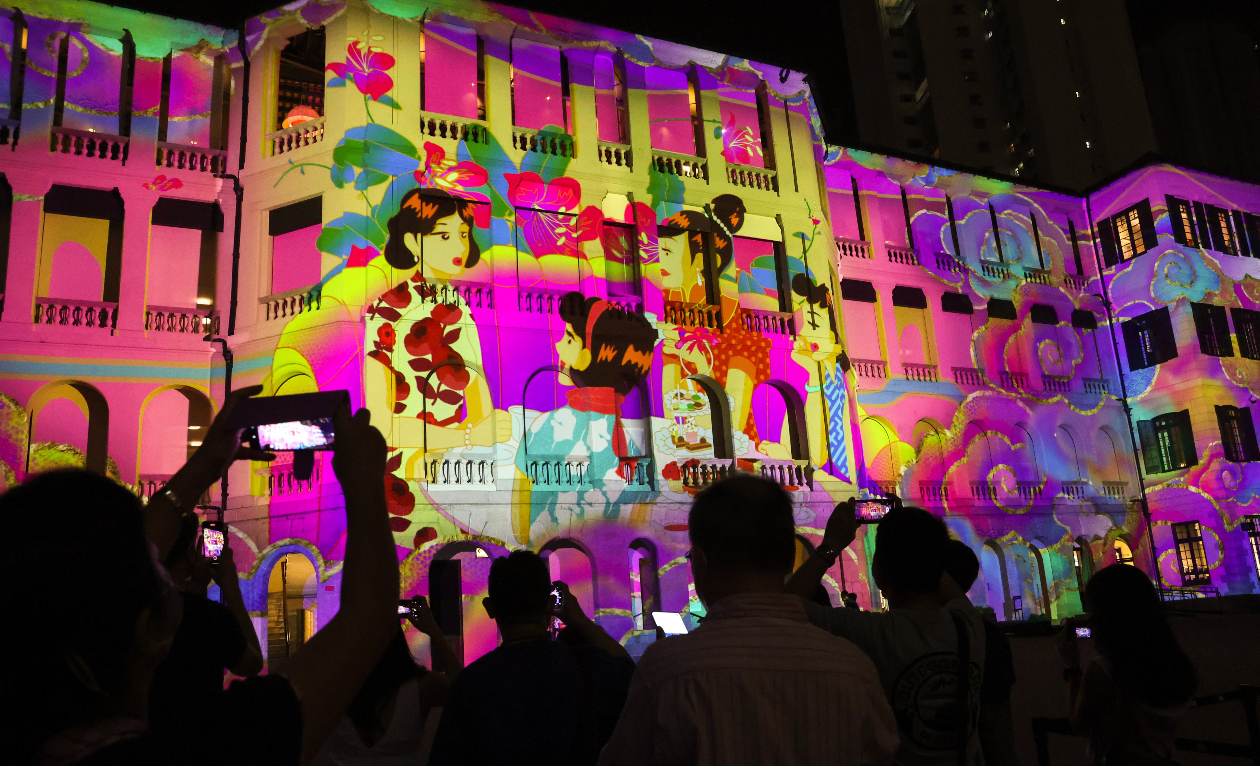 Tai Kwun in Central has played host to a wide array of art events since it opened in May 2018 – among them, Inner Glow, which in September 2022 saw digital and 3D mapping technology used to project animations and images onto the facades of buildings. Photo: Edmond So
