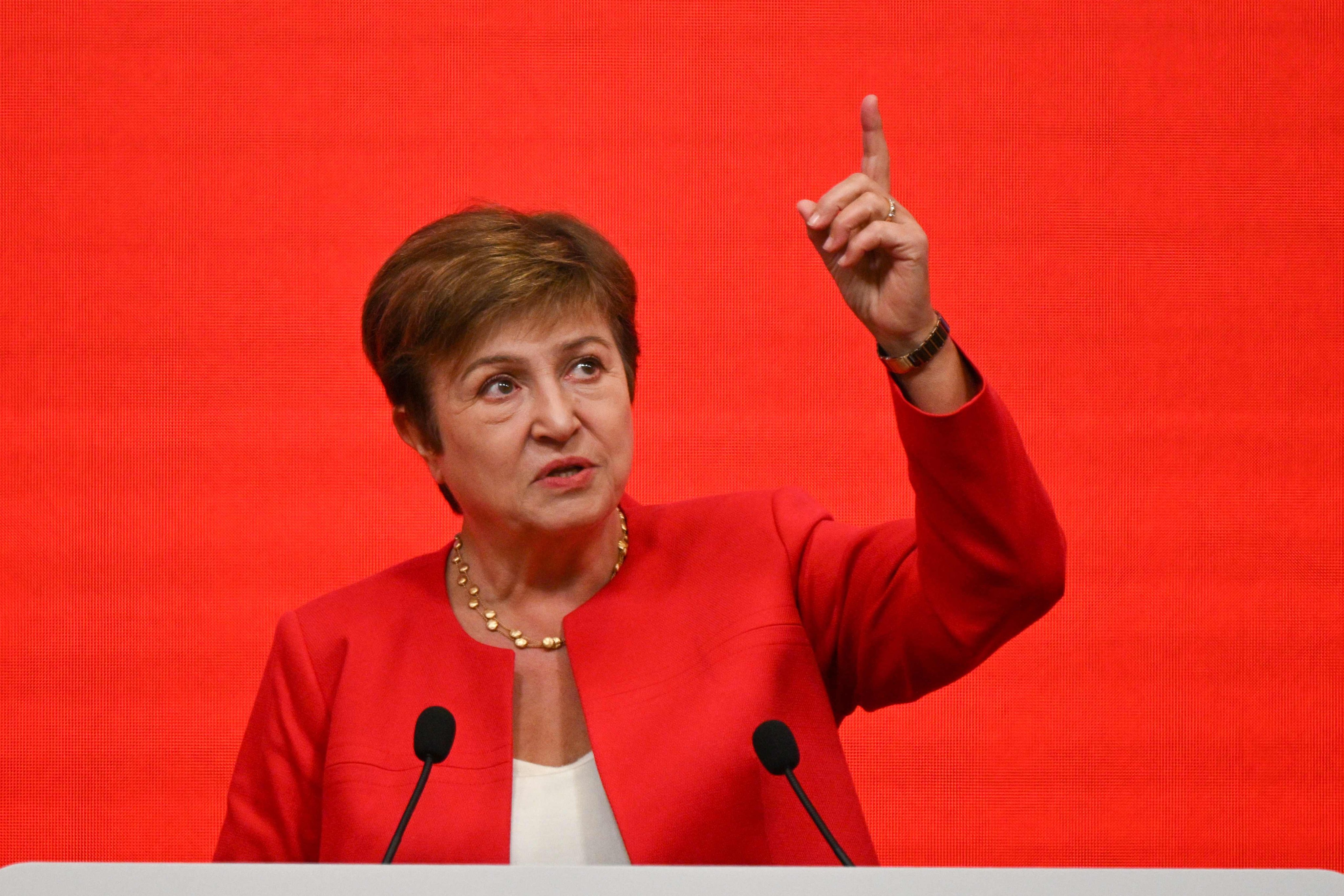 IMF managing director Kristalina Georgieva speaks at the China Development Forum in Beijing on March 24. The IMF has red-flagged the private credit market, which has the potential to suck much larger chunks of the global financial system into a vortex.
Photo: AFP
