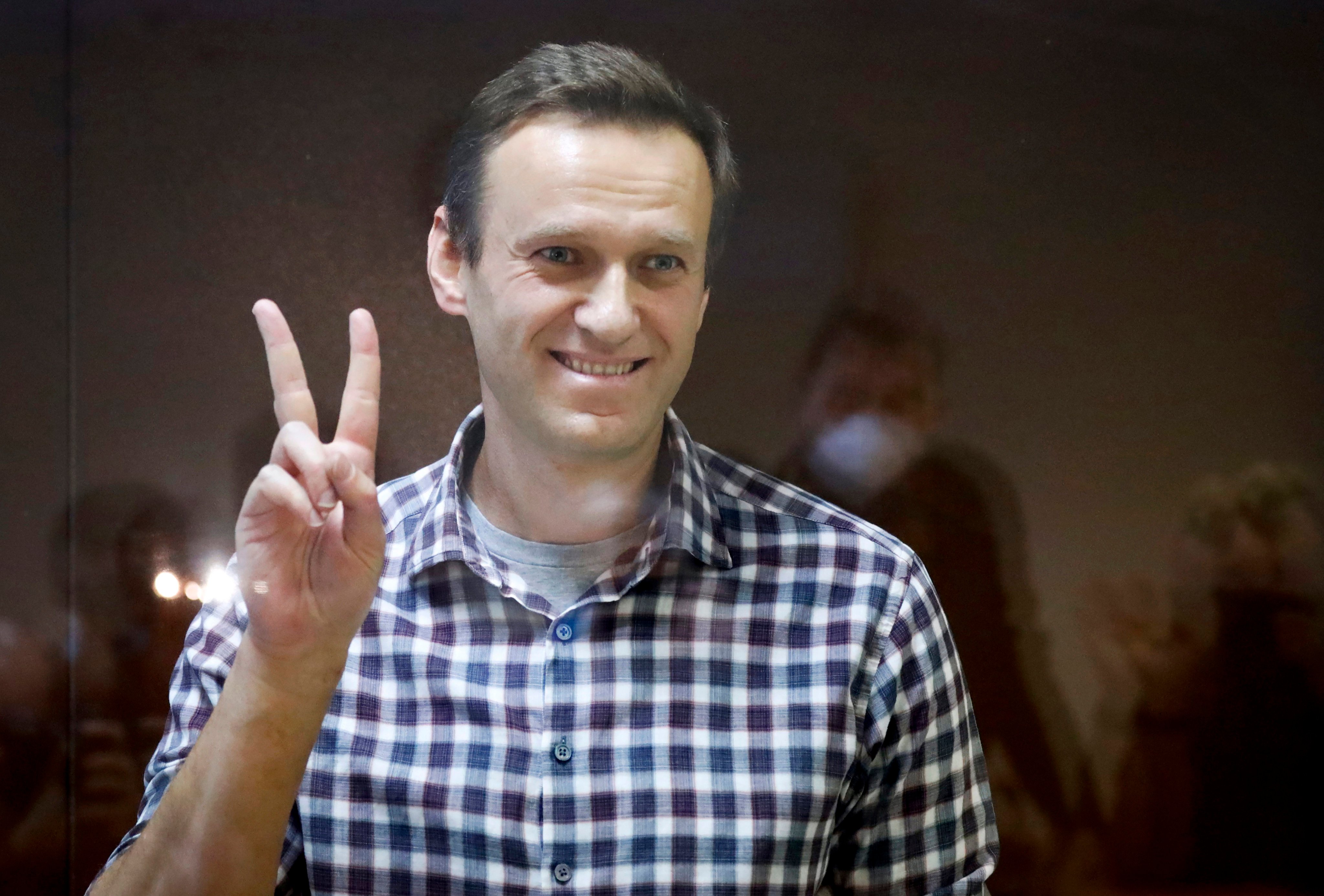 Alexei Navalny in court in Moscow, Russia in 2021. File photo: AP
