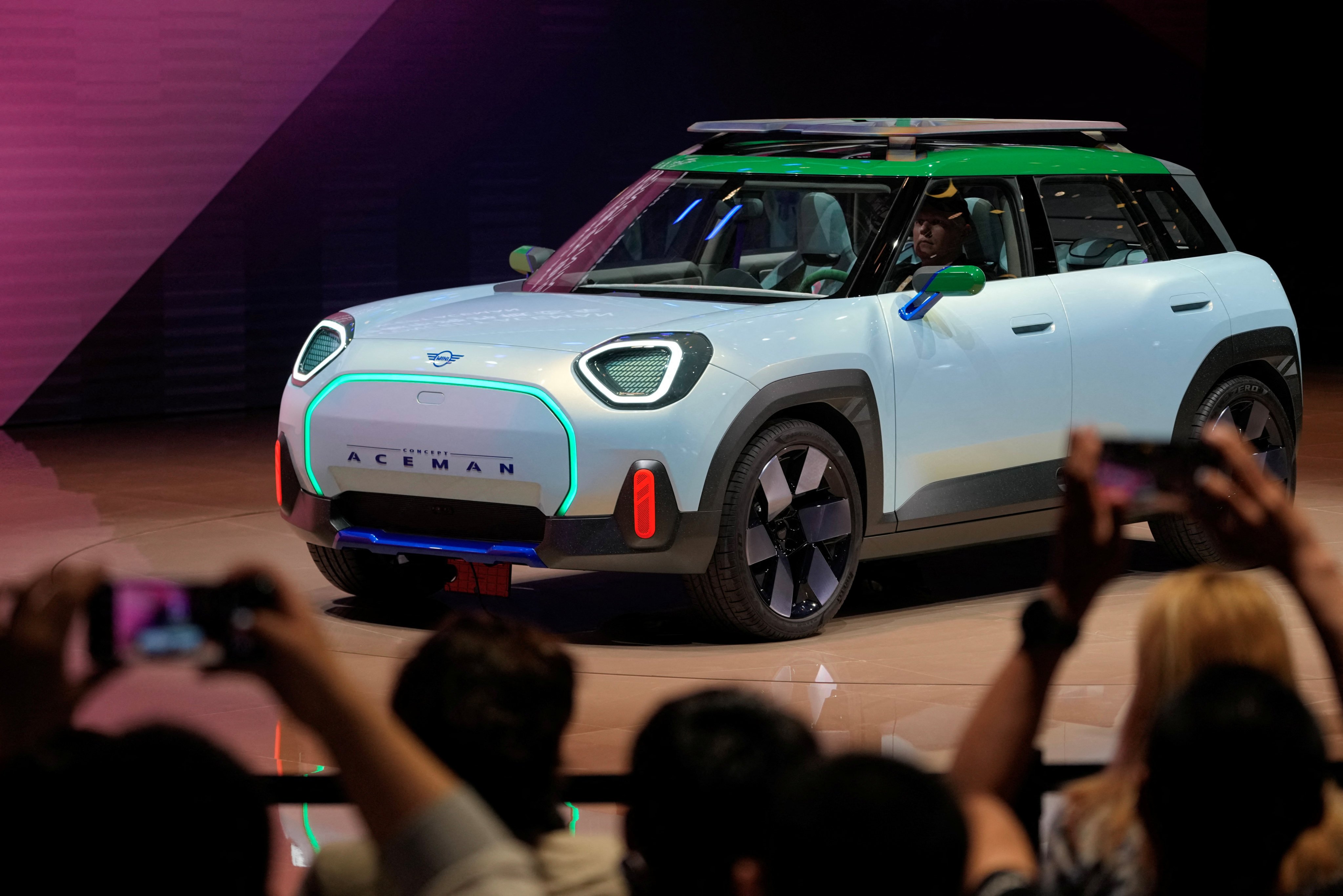 The Mini Aceman concept is unveiled at Auto Shanghai in this file photo from April 2023. BMW said in 2022 that the Aceman would be one of the two Mini models to be assembled in Zhangjiagang. Photo: Reuters