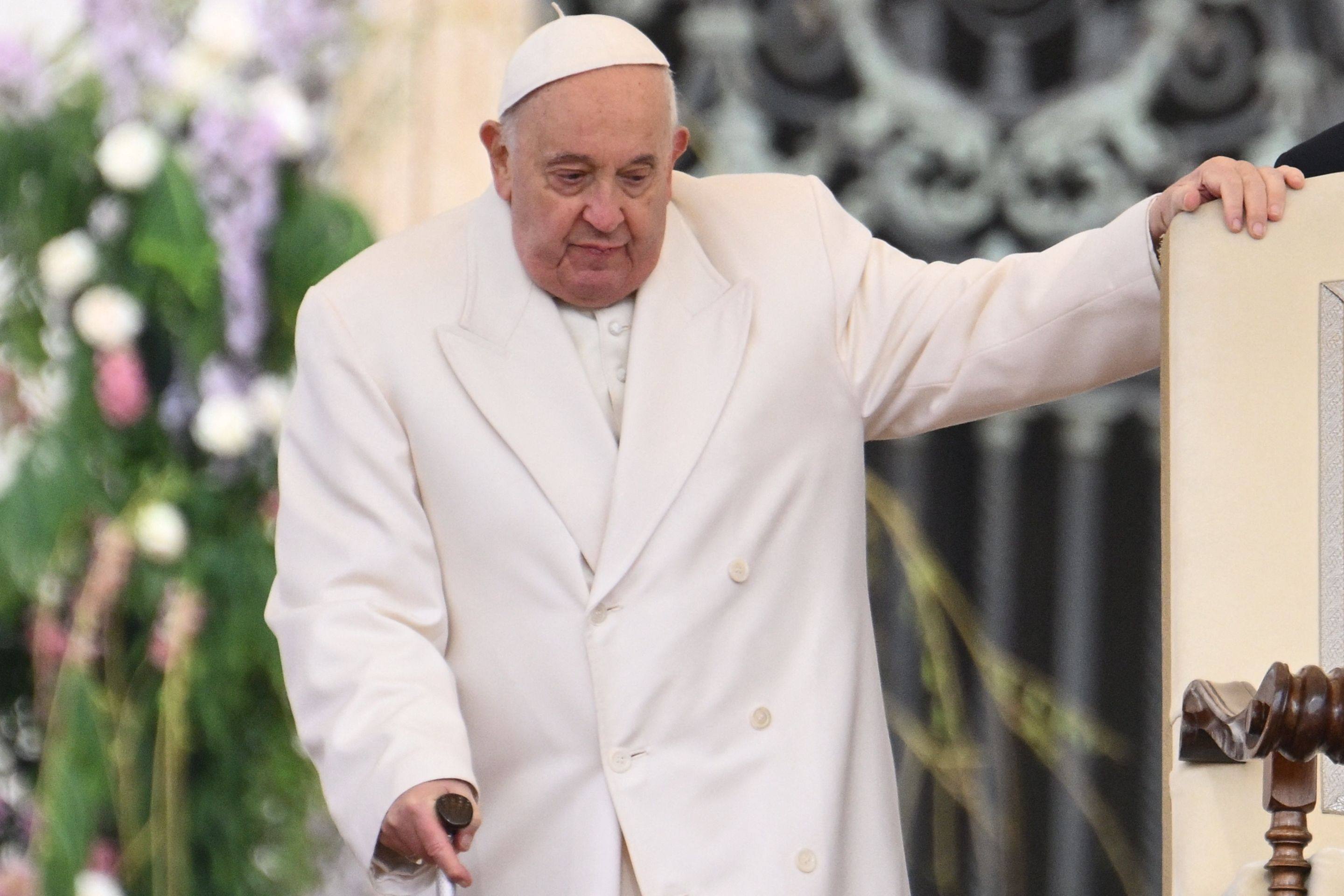 Pope Francis arrives to lead the weekly general audience in St Peter’s square at the Vatican. Pope Francis, 87, will travel to Indonesia, Papua New Guinea, East Timor and Singapore in September. Photo: AFP