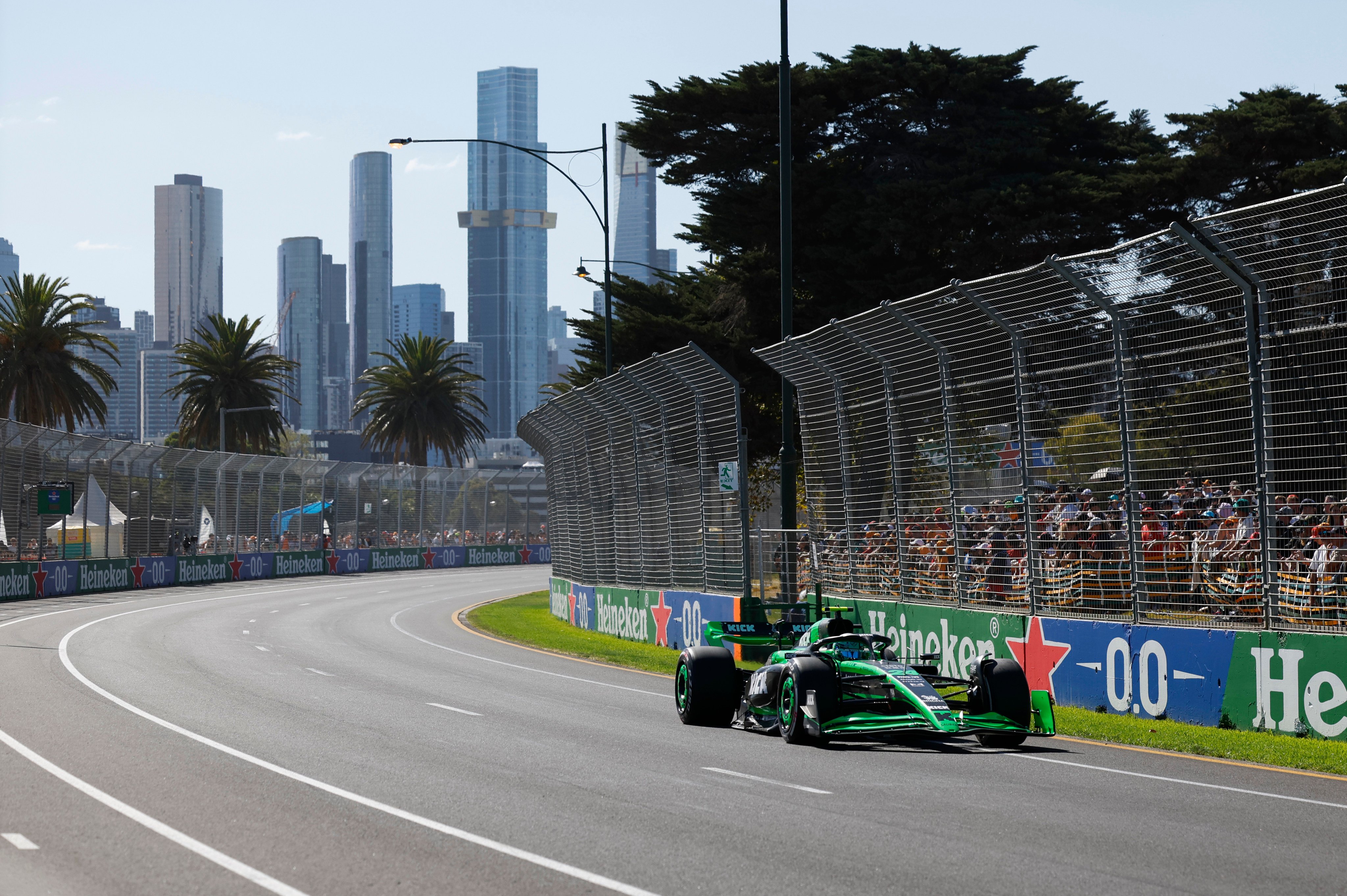 Kick Sauber’s Zhou Guanyu of China races in this year’s Australian Grand Prix at Albert Park in Melbourne. Photo: Xinhua
