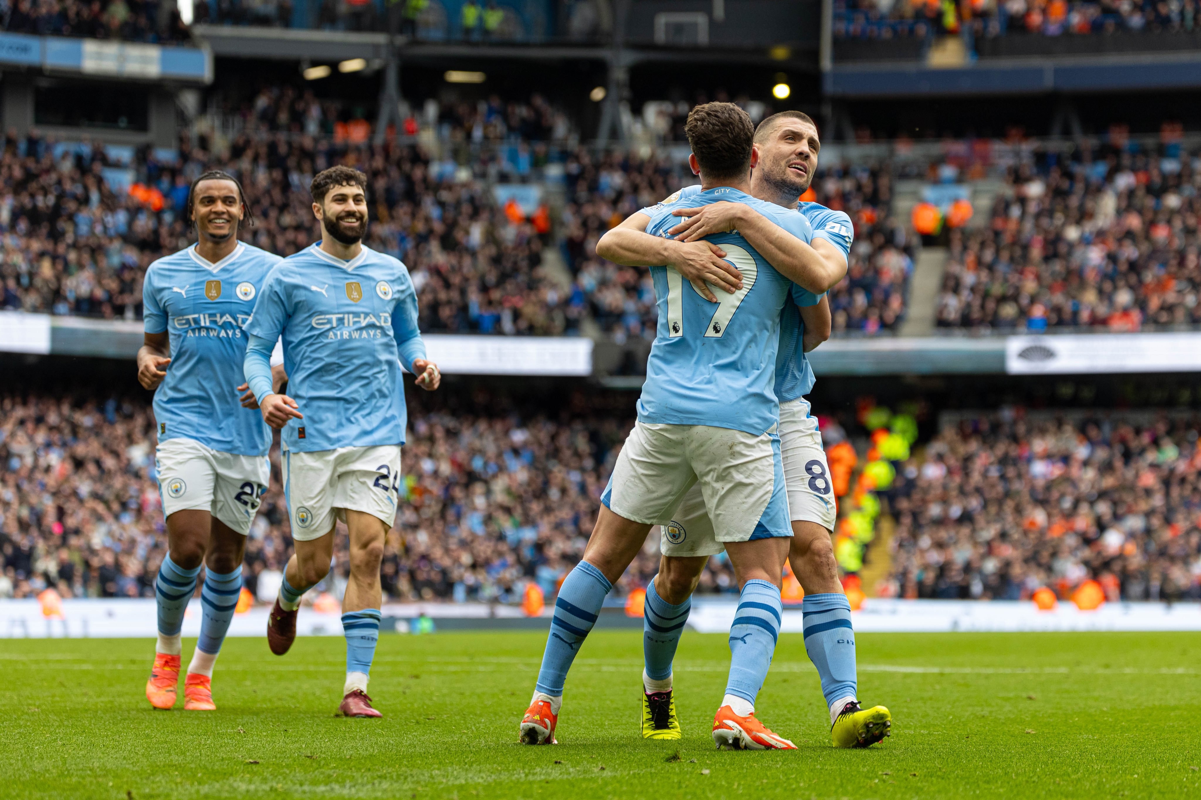 Manchester City moved two points clear of their rivals with their win over Luton. Photo: Xinhua