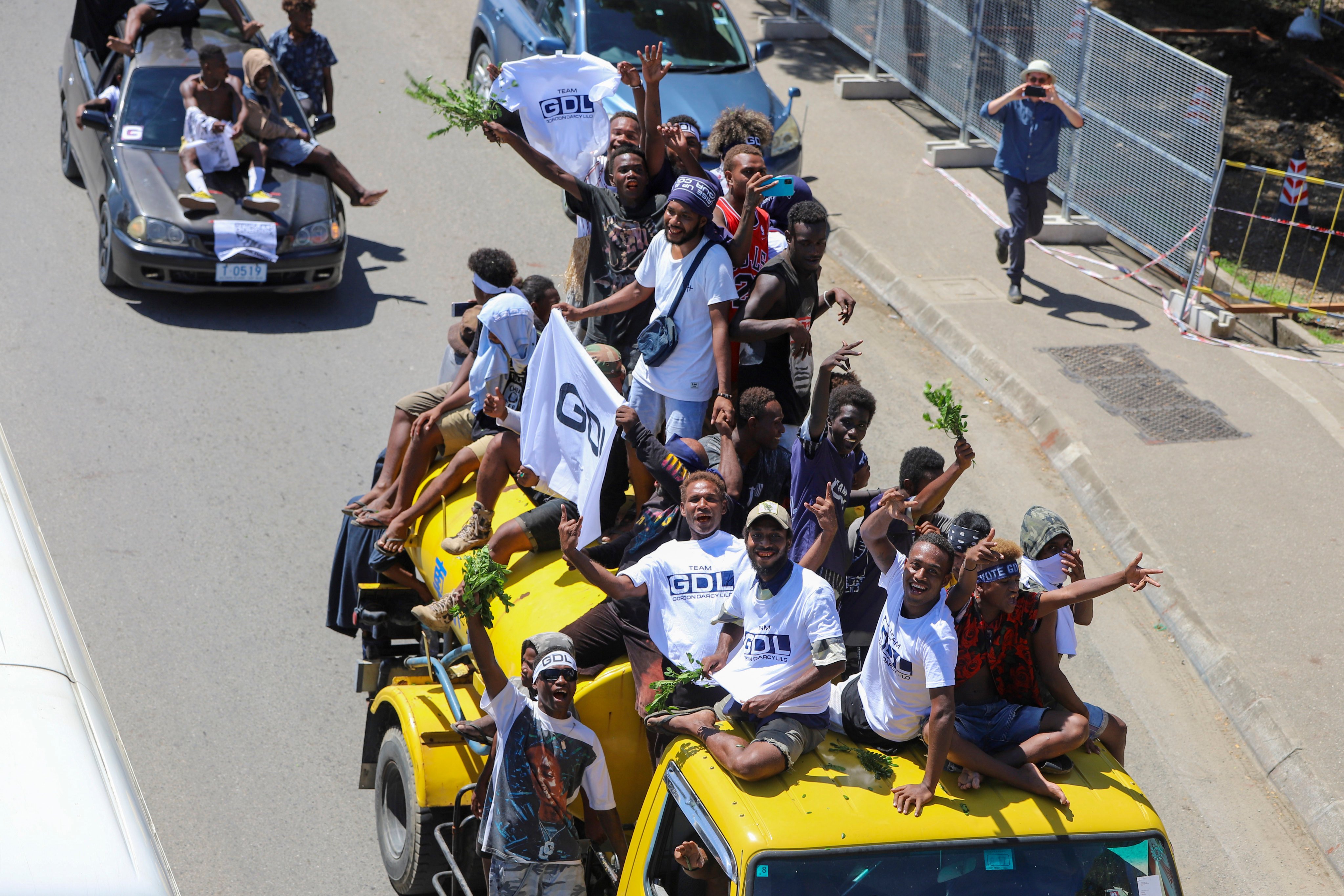An election parade in Solomon Islands’ capital Honiara on Monday. The  political climate in the Pacific nation has been fractious in recent years. Photo: AP