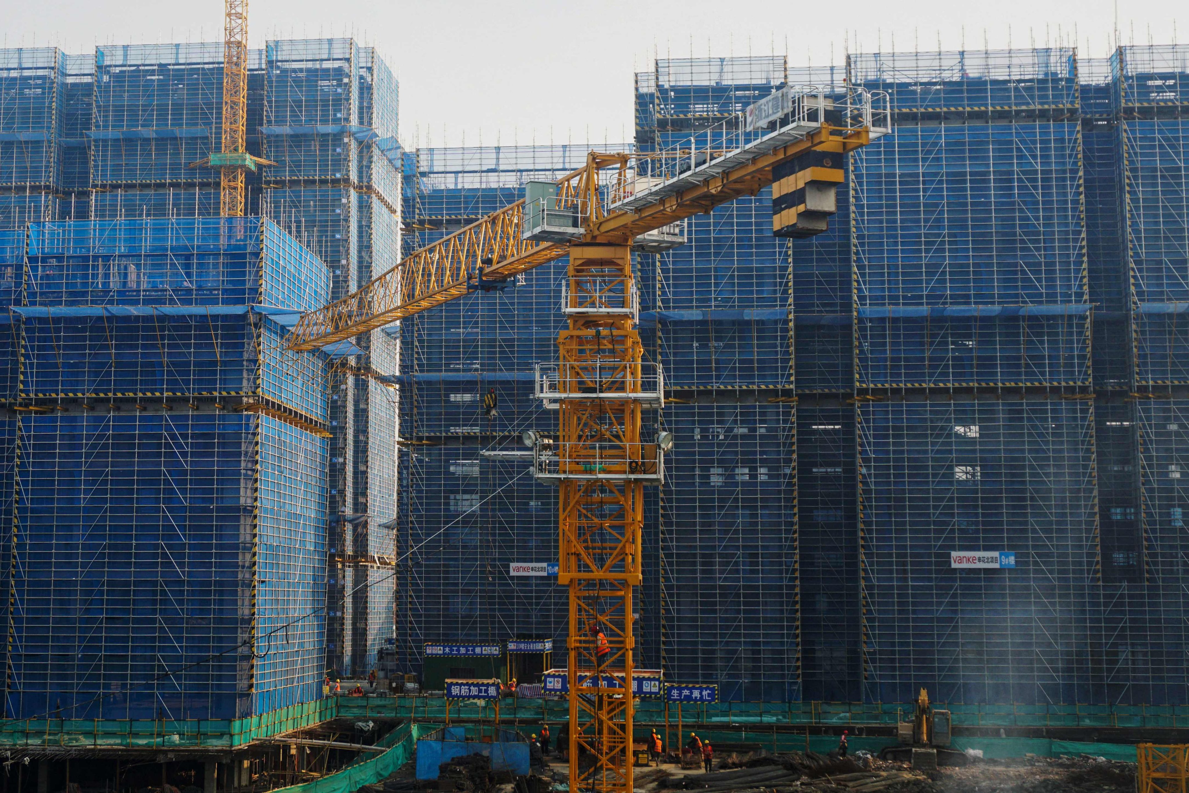 Residential buildings under construction by China Vanke in Hangzhou in eastern Zhejiang province in March 2024. Photo: AFP