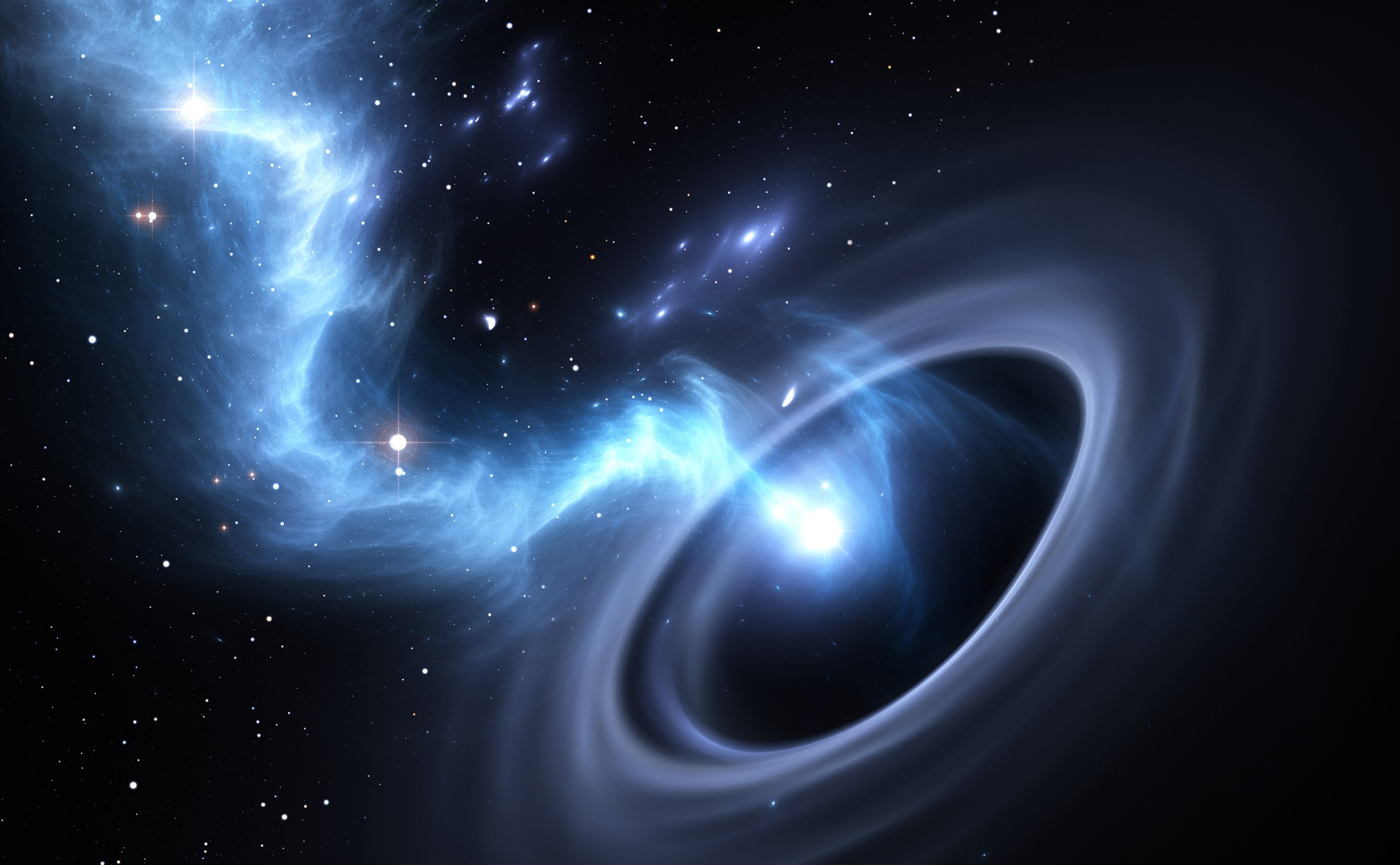 Stars and material falls into a black hole. Photo: Shutterstock