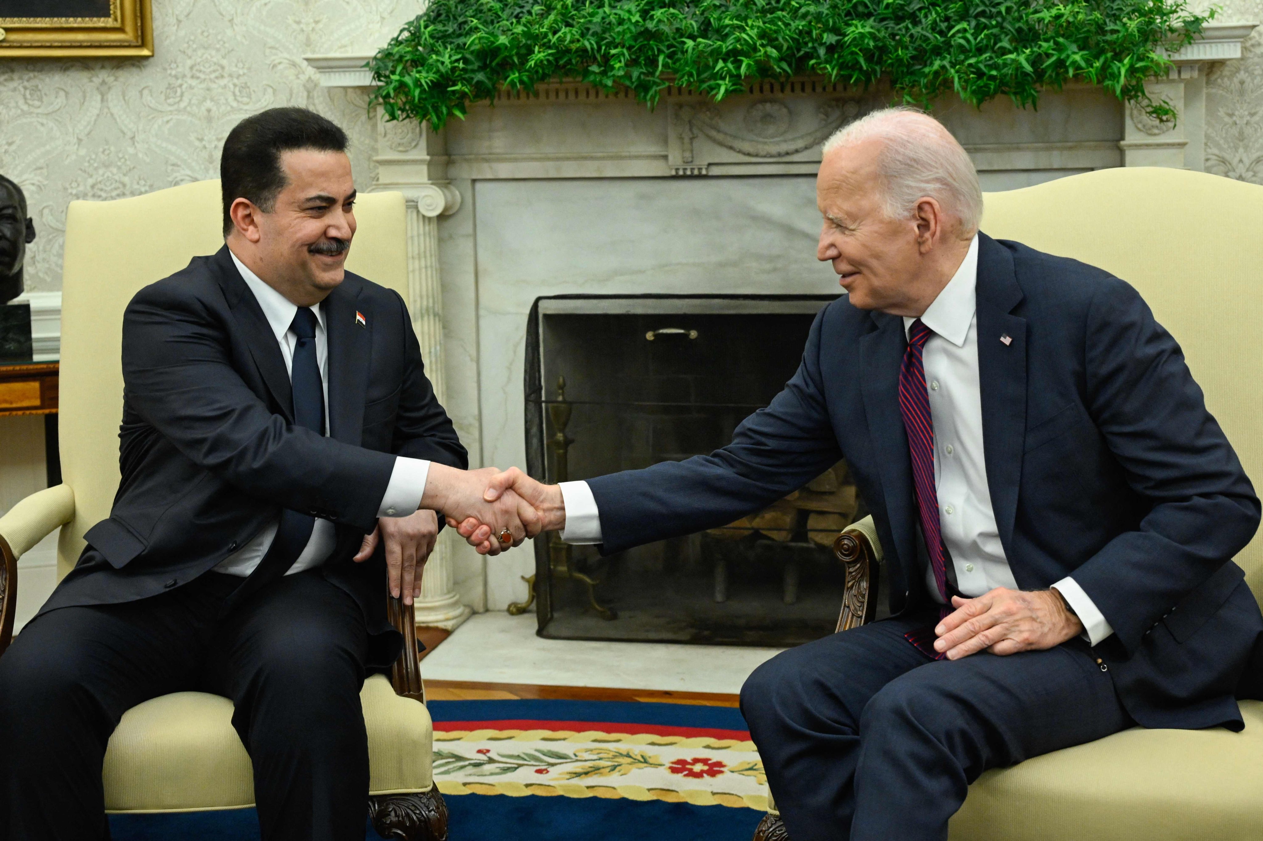 Iraqi Prime Minister Mohammed Shia al-Sudani meeting with US President Joe Biden. Photo: AFP
