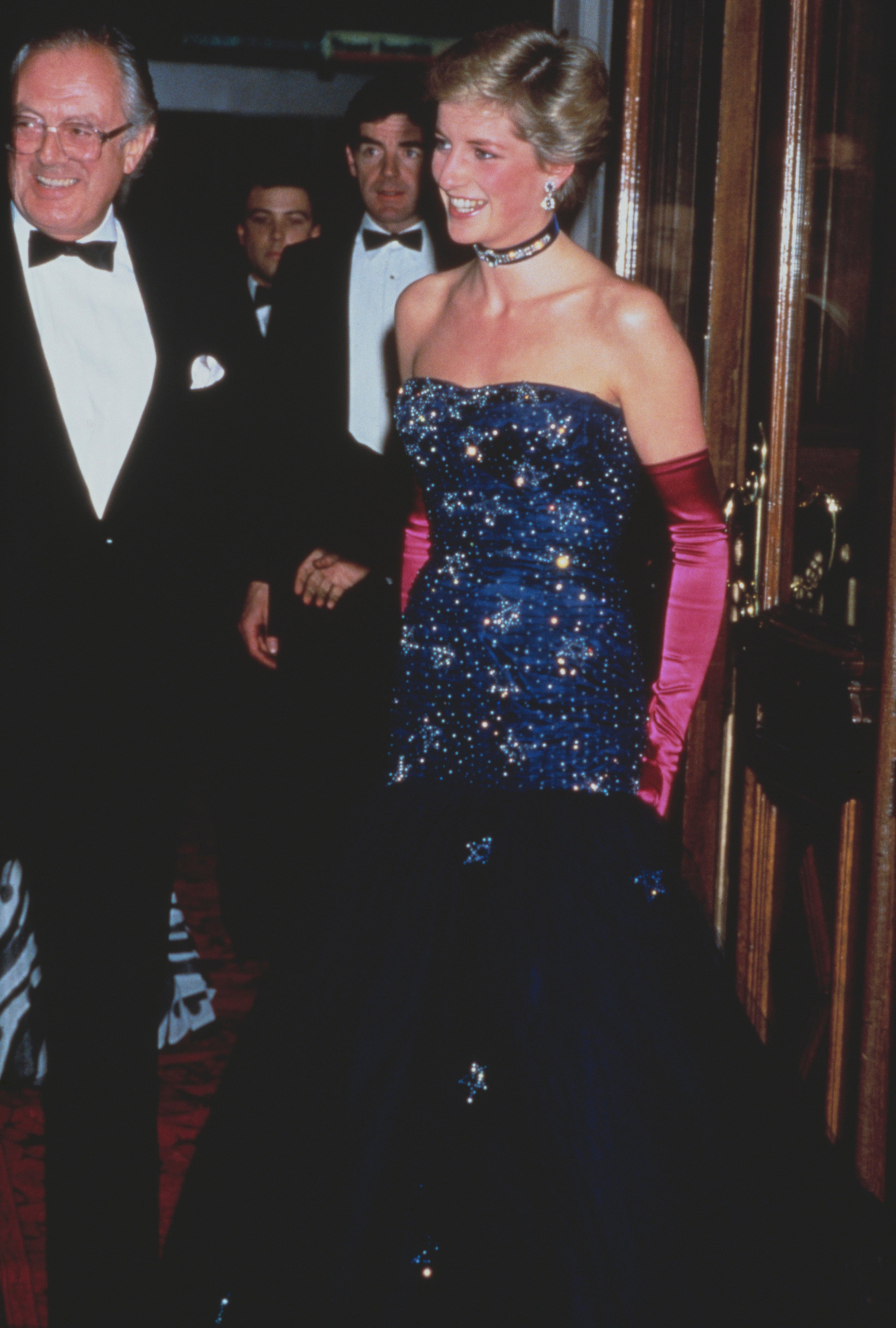 Princess Diana wears a navy blue Murray Arbeid dress in London, in 1986. This outfit along with others will feature in “Princess Diana’s Elegance & A Royal Collection” exhibition at Hong Kong’s K11 Musea. Photo: Getty Images