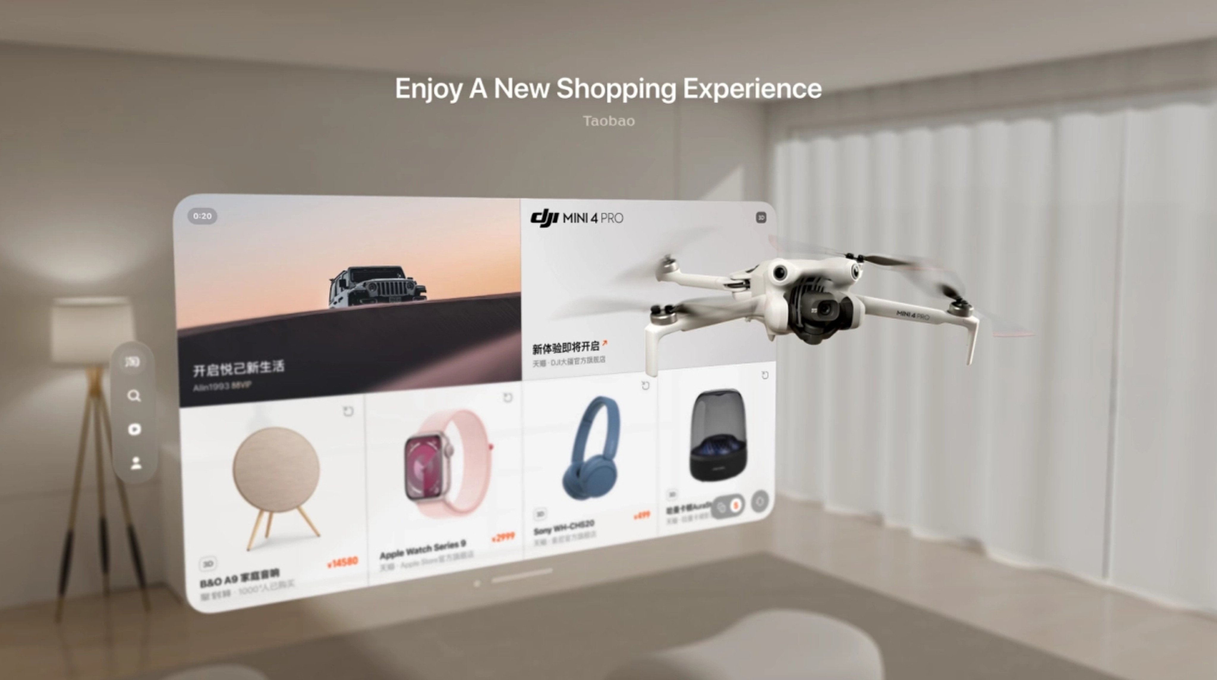 Taobao’s 3D shopping app for Apple’s Vision Pro headset marks the latest effort by Alibaba Group Holding to improve users’ experience on its various online platforms. Photo: Weibo