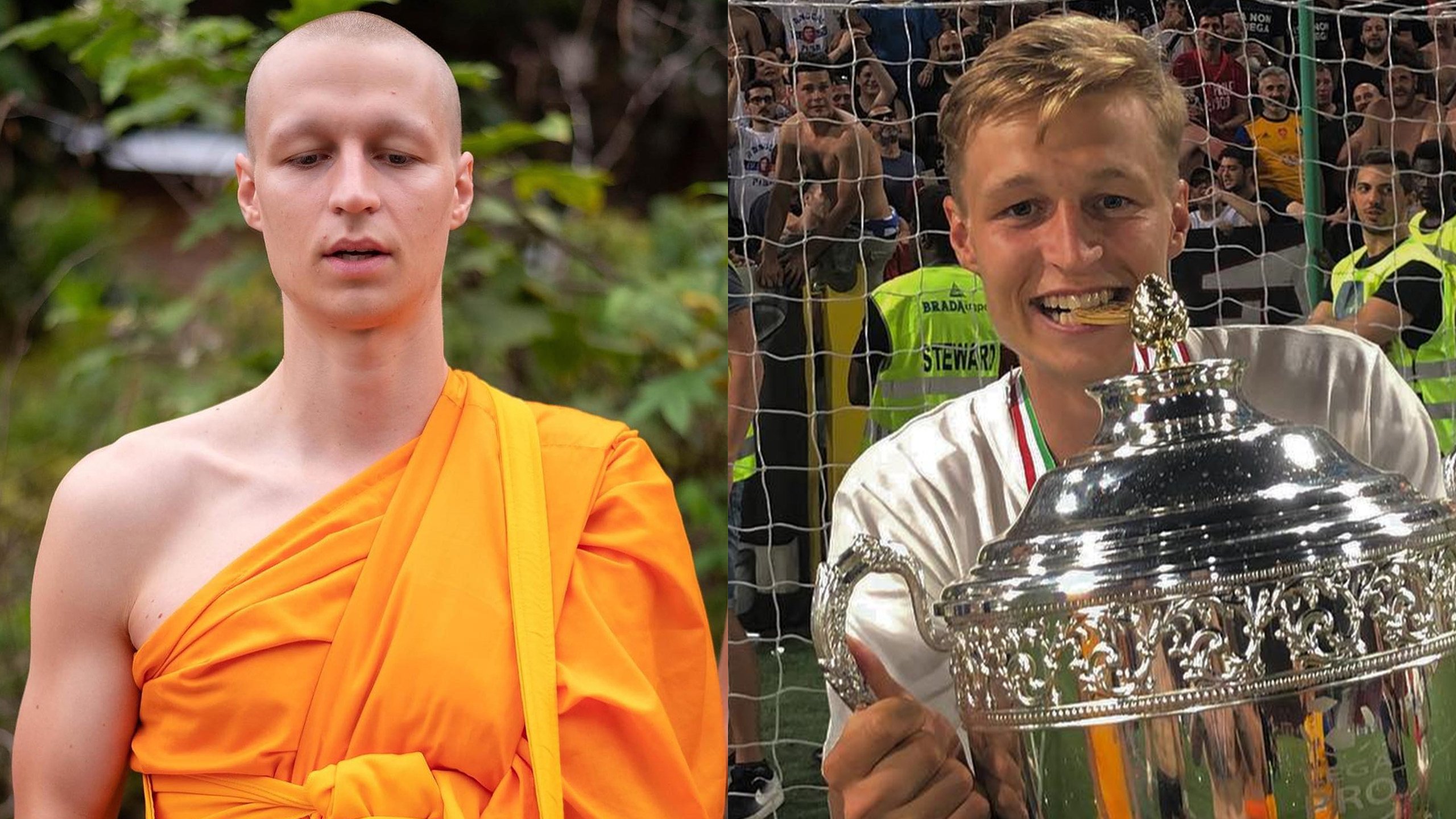 Kevin Lidin’s incredible transformation from footballer to Buddhist monk. Photo: Instagram/kevin_lidin