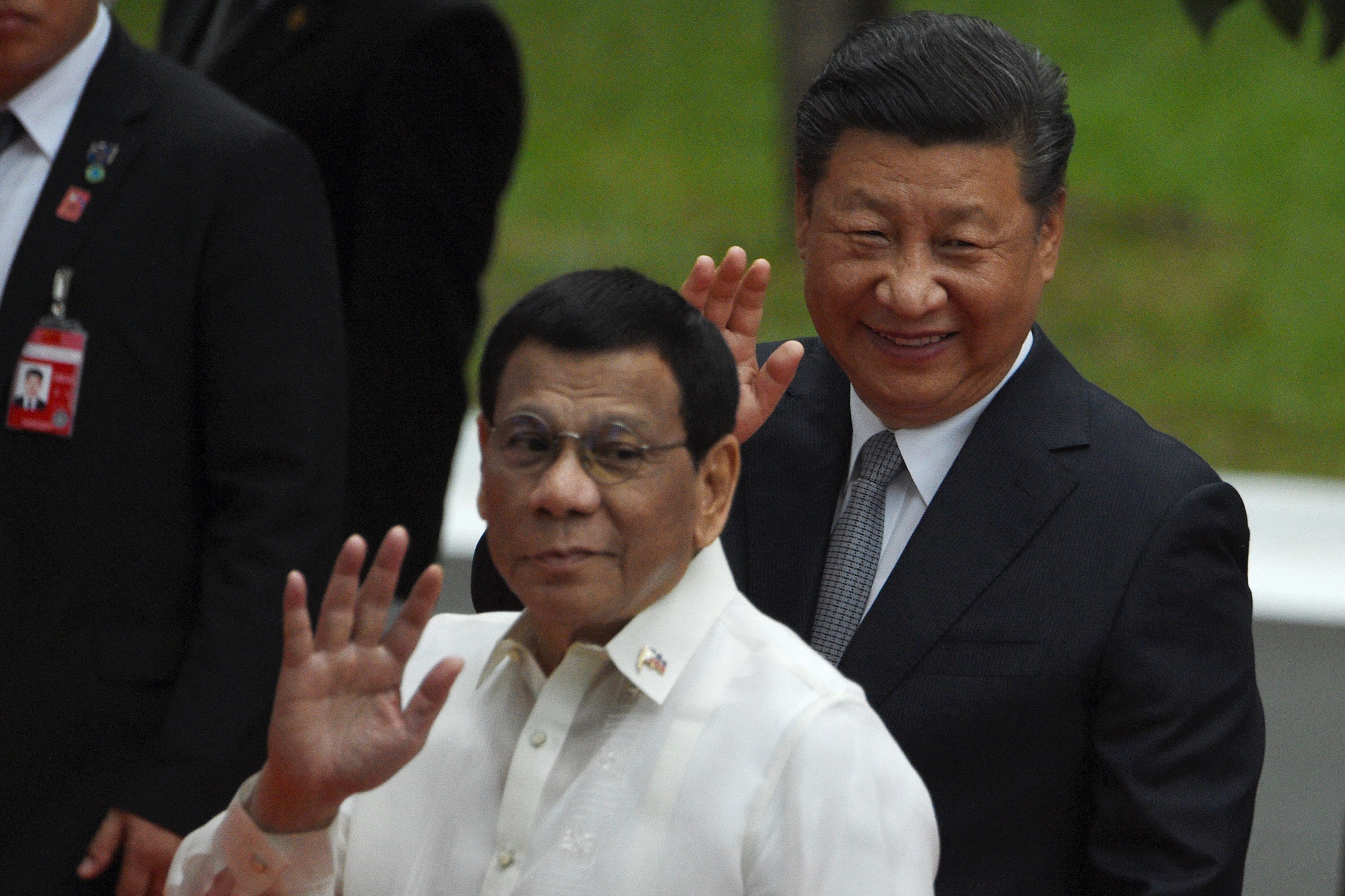 China says the deal it made with former Philippine president Rodrigo Duterte (left) was intended to manage the situation on a contested South China Sea reef, maintain peace and prevent conflict. Photo: AFP