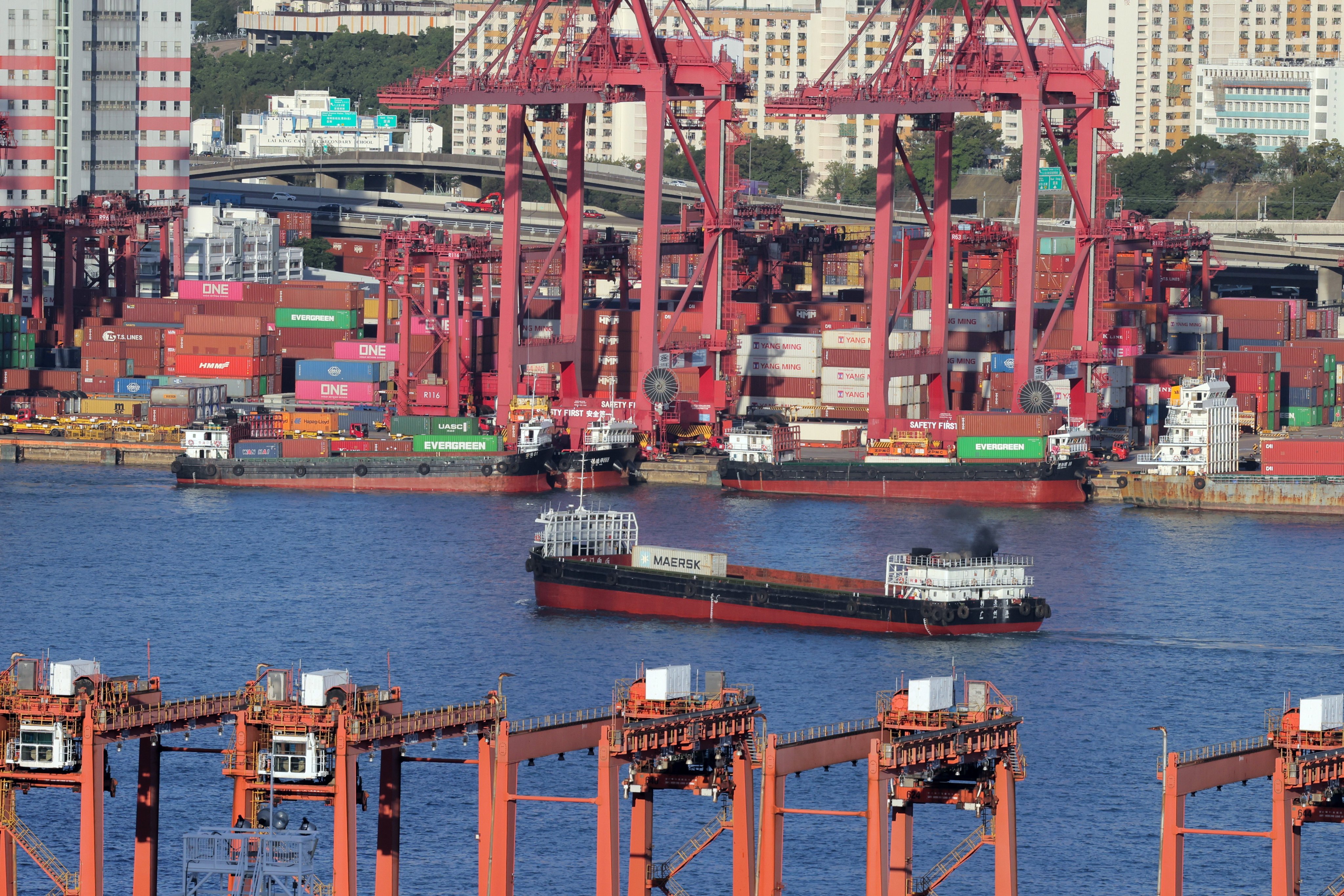 Container volumes have been declining at Hong Kong port for the past seven years. Above, a general view of Kwai Chung container terminal. Photo: Jelly Tse