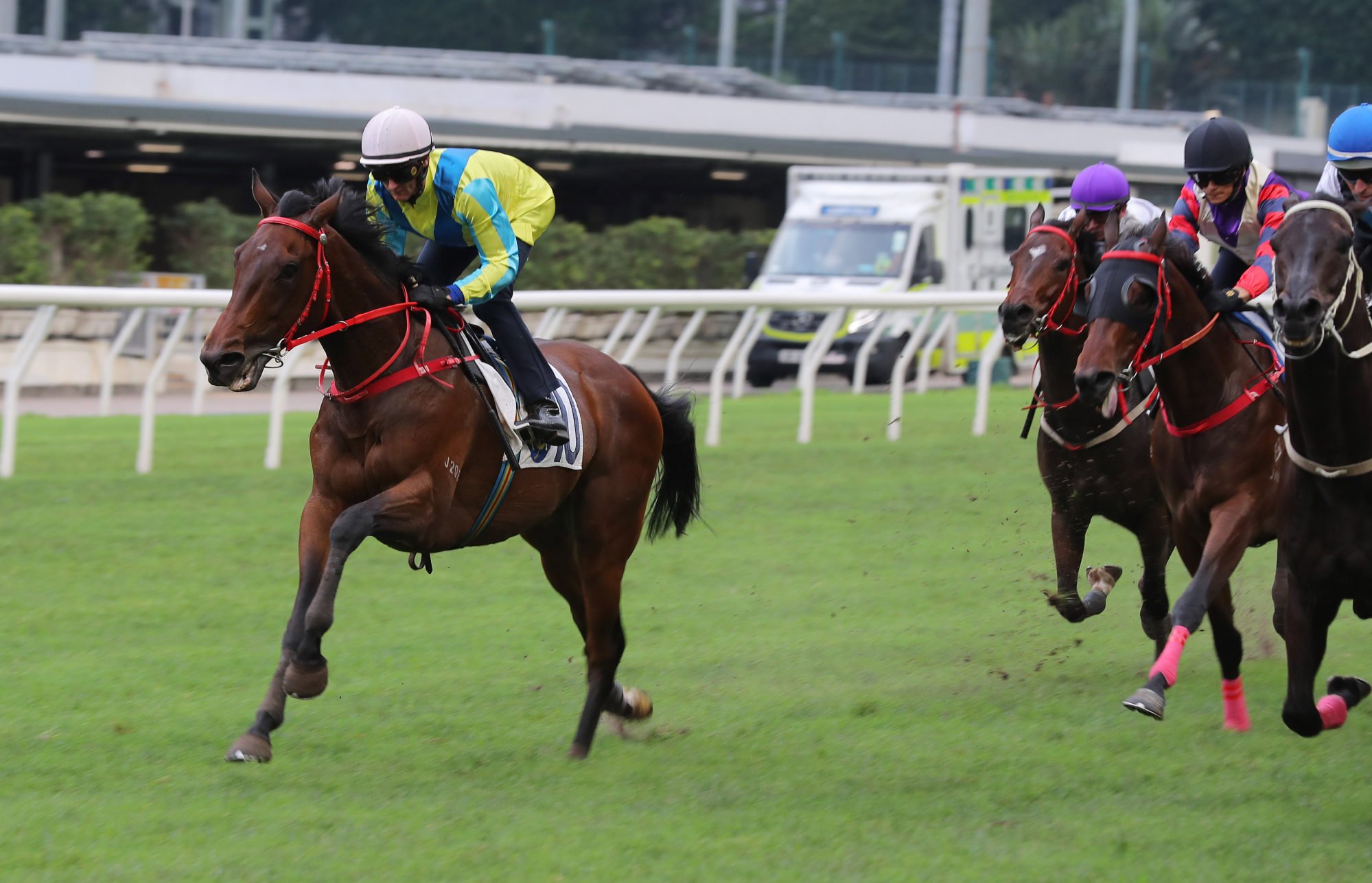 Massive Sovereign in action in Friday’s Happy Valley trial.