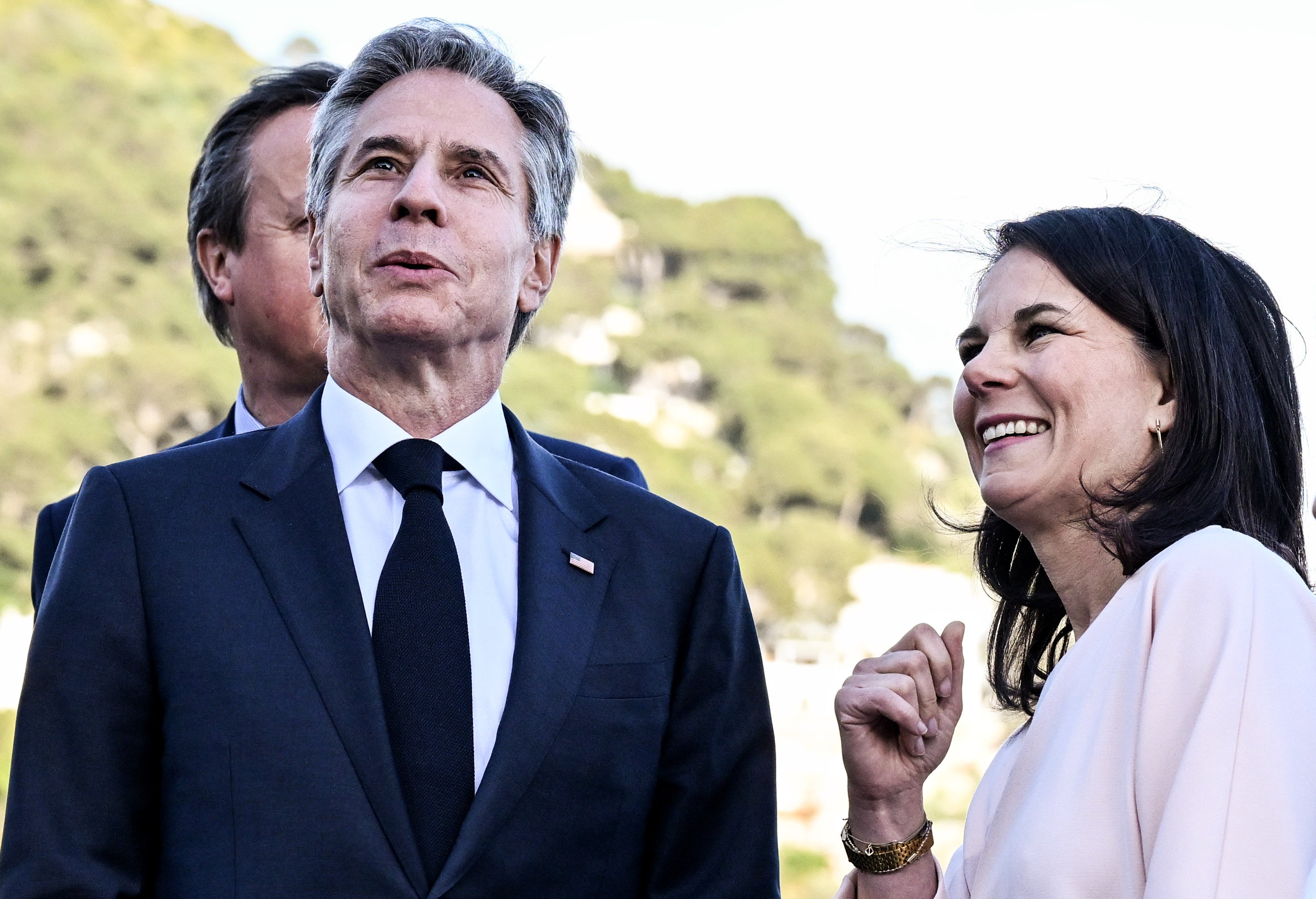 US Secretary of State Antony Blinken and German Foreign Minister Annalena Baerbock at the G7 meeting of foreign ministers in Capri, Italy on Thursday. Photo: dpa