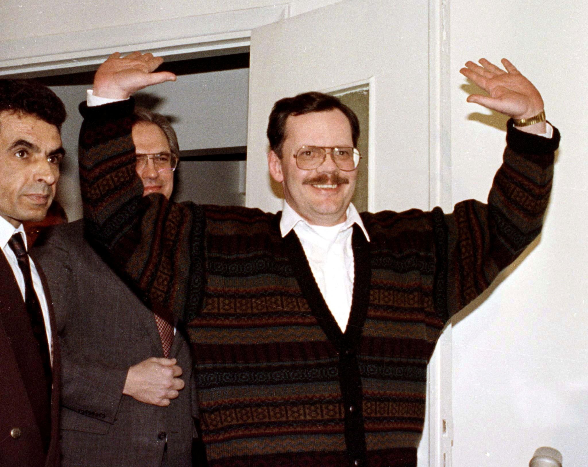 Terry Anderson after he was freed in December 1991. File photo: AP