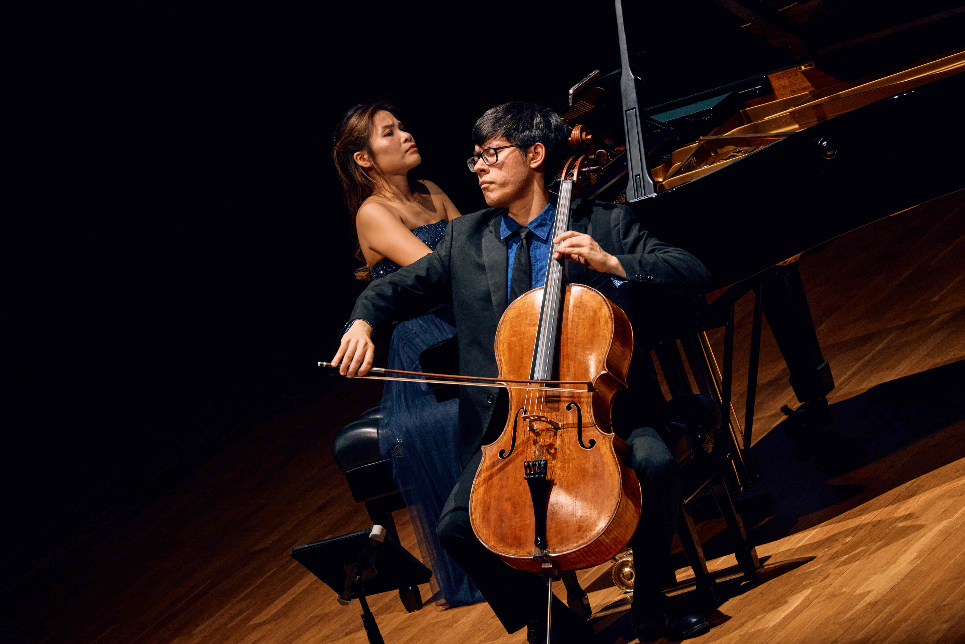 Bulgarian-Chinese cellist Zlatomir Fung in recital with Hong Kong pianist Rachel Cheung at Hong Kong City Hall on April 17, 2024. Both impressed in a concert marked by brilliant playing. Photo: Kenny Cheung/Premiere Performances of Hong Kong