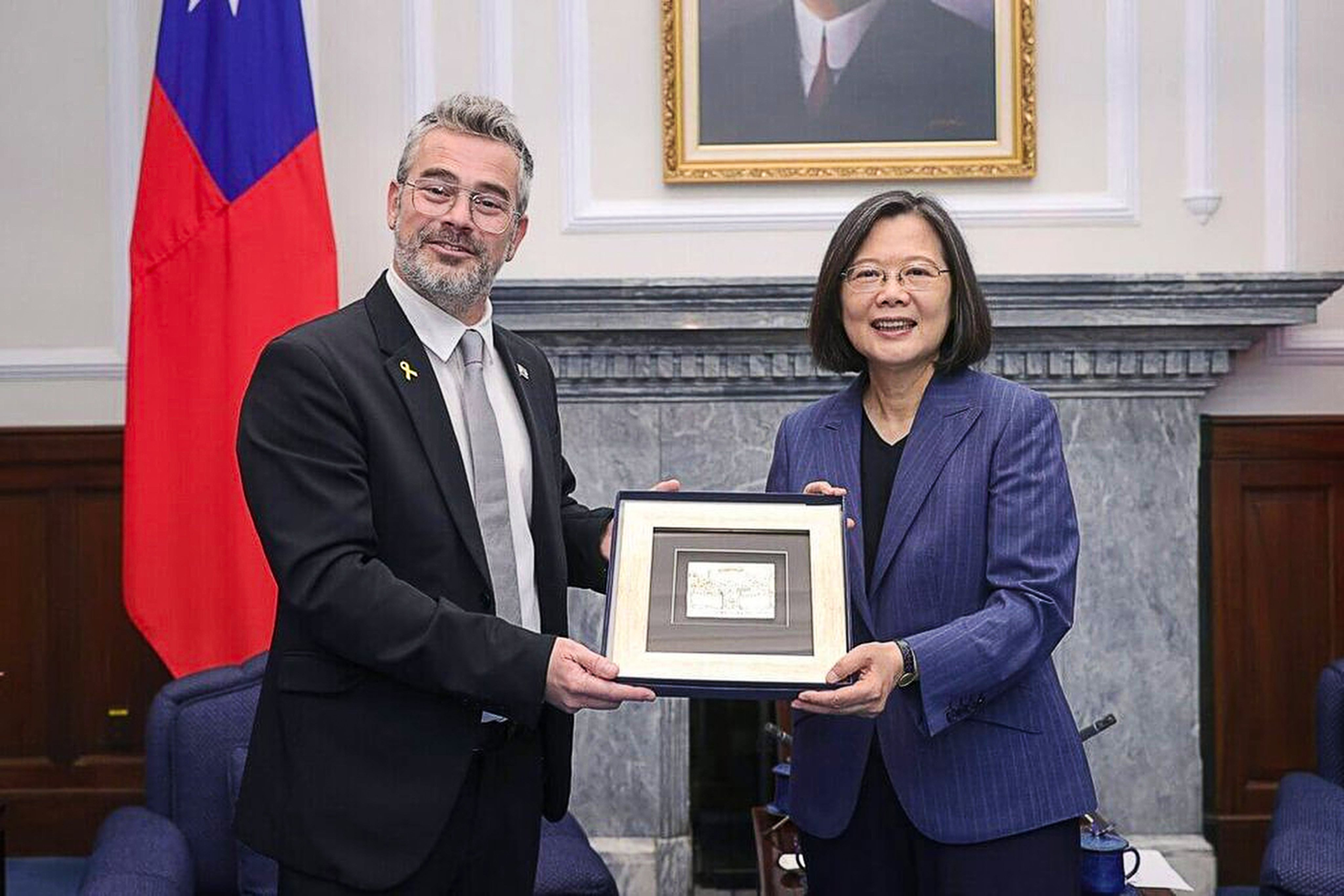 An Israeli cross-party delegation led by chair of the Knesset’s Israel-Taiwan friendship association, Boaz Toporovsky, met government officials and legislators throughout the trip, including President Tsai Ing-wen. Photo: Handout