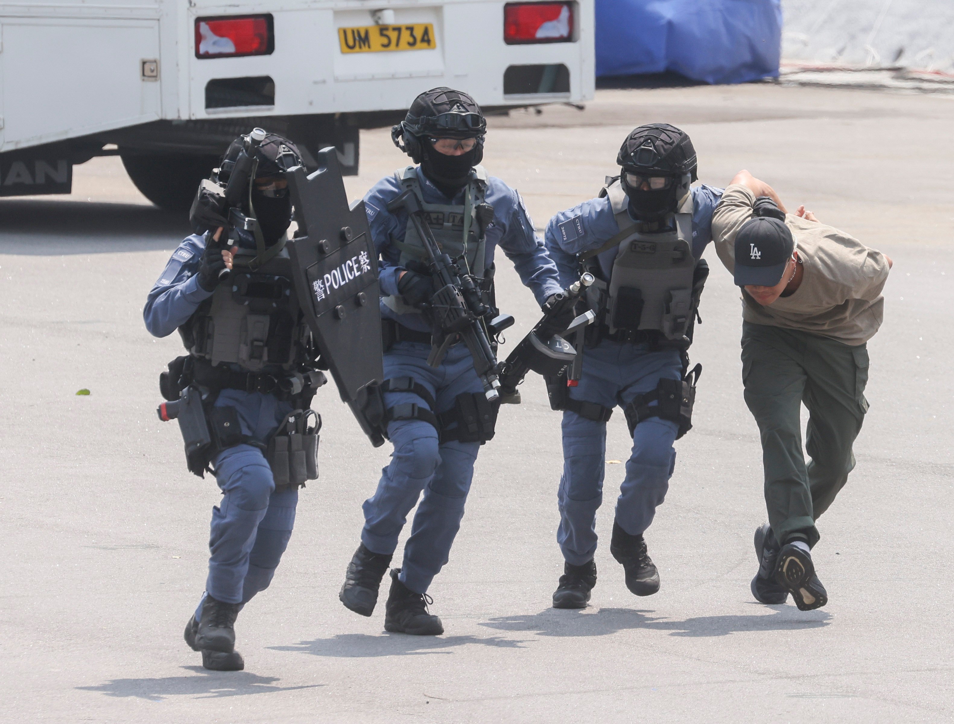 Officers take part in a counterterrorism exercise. Authorities set up the hotline in June 2022 to encourage people to come forward with intelligence. Photo: Yik Yeung-man