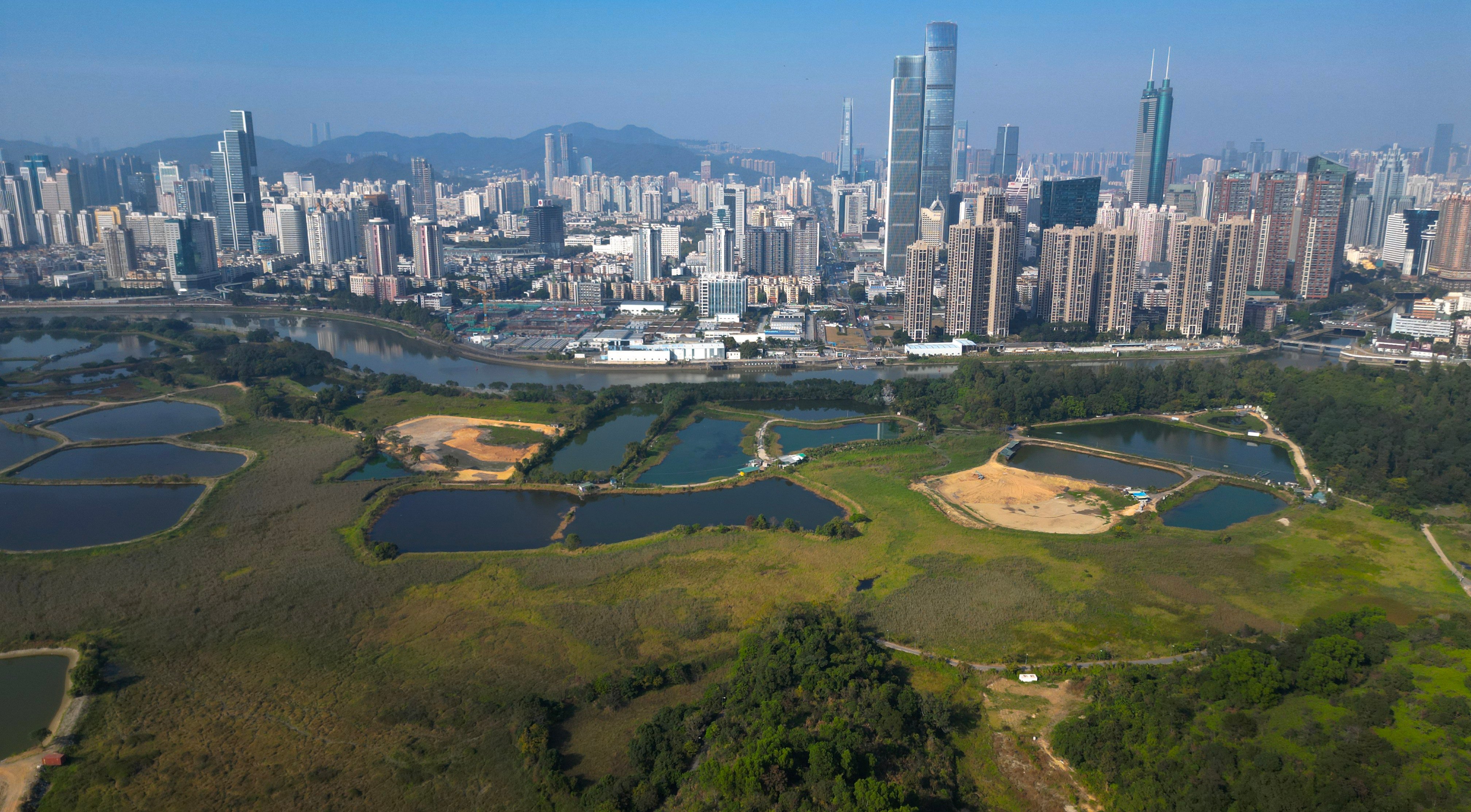 The Shenzhen area bordering Hong Kong. The government plans to establish a new university town in the area. Photo: May Tse