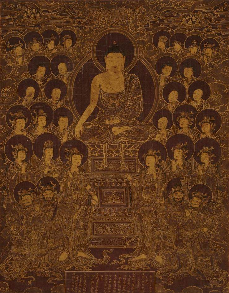A silk hanging scroll titled The Assembly on Vulture Peak (1560). The artwork is part of the “Unsullied, Like a Lotus in Mud” exhibition at the Hoam Art Museum in Yongin, in South Korea’s Gyeonggi province, which revisits Buddhist art of Korea, China and Japan through the specific lens of gender. Photo: Courtesy of the Hoam Art Museum